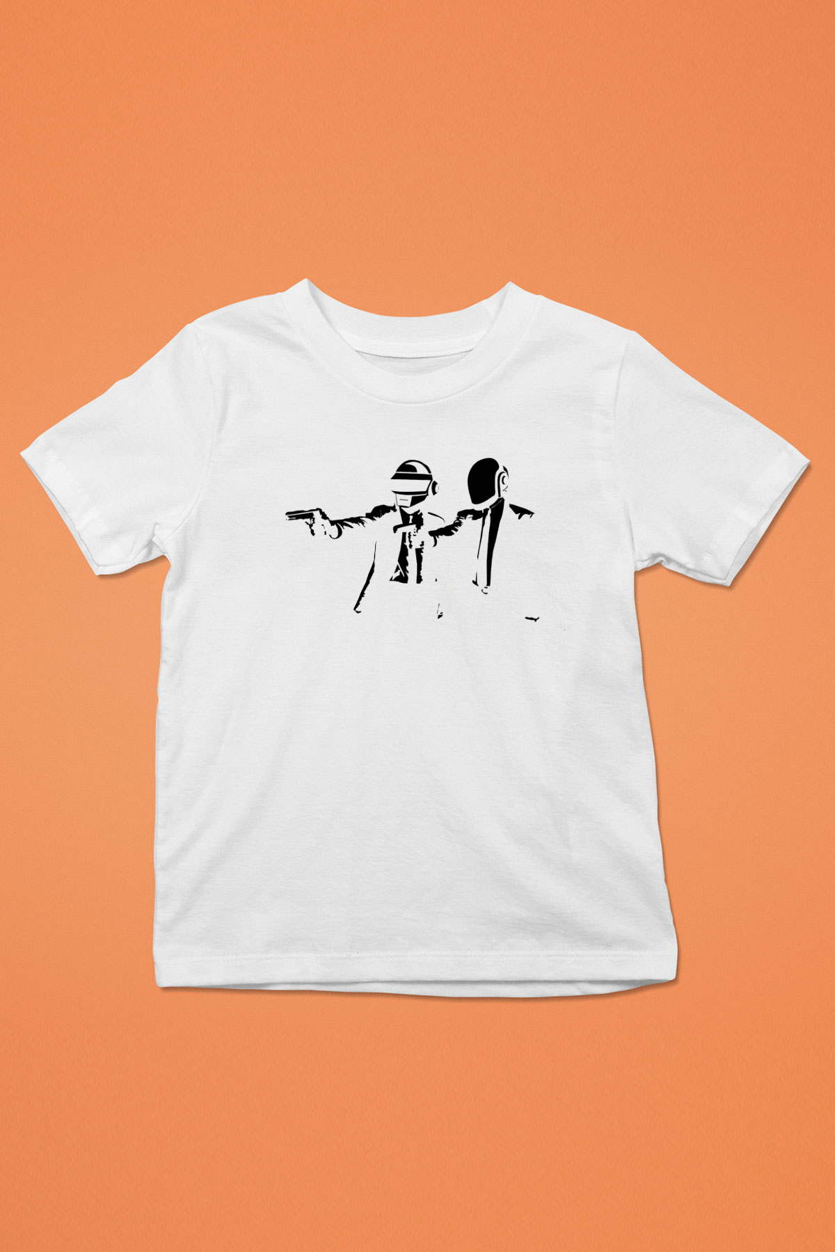 Daft Punk Beyaz Unisex Çocuk Tişört