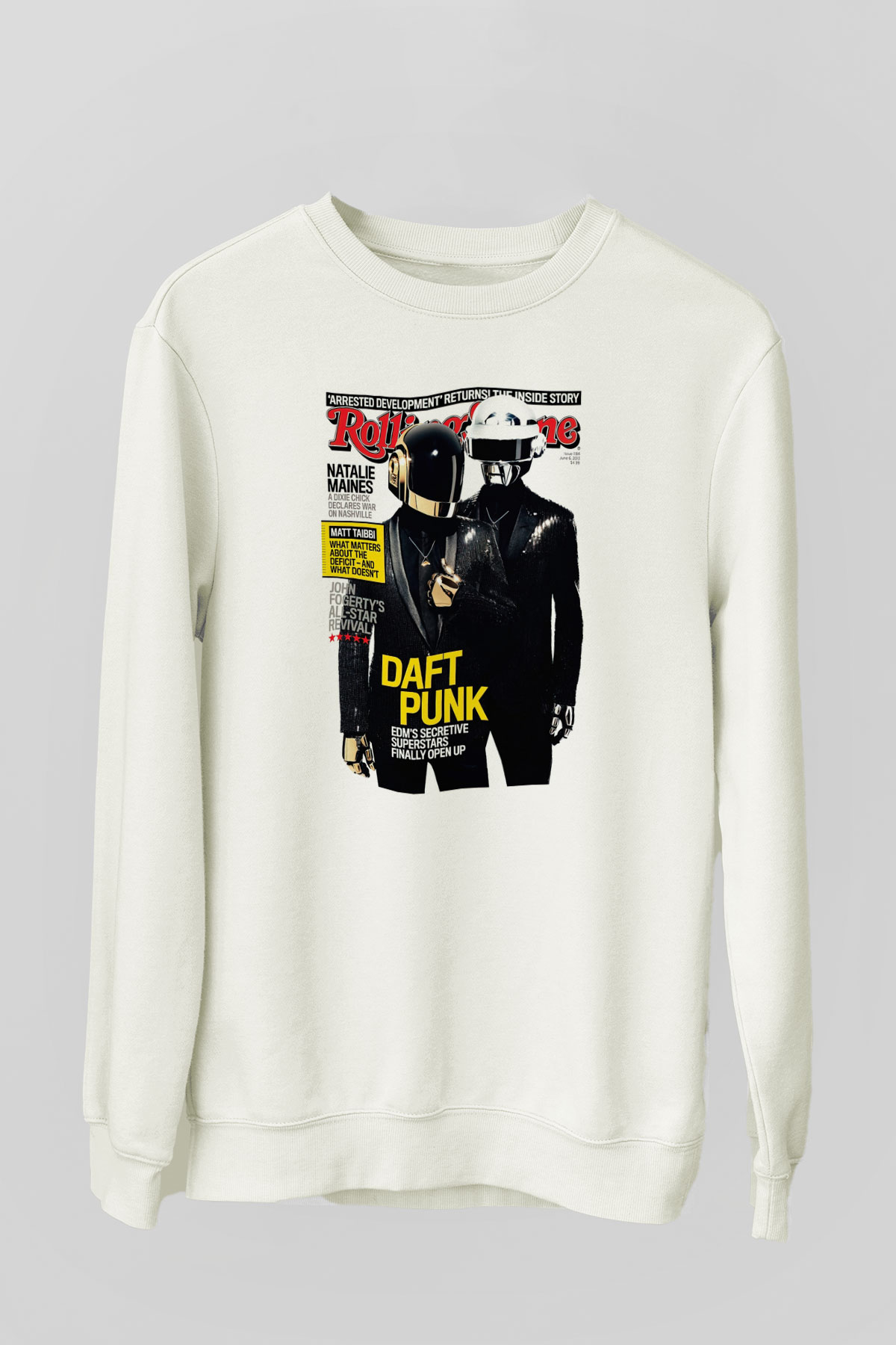 Daft Punk Beyaz Unisex Sweatshirt