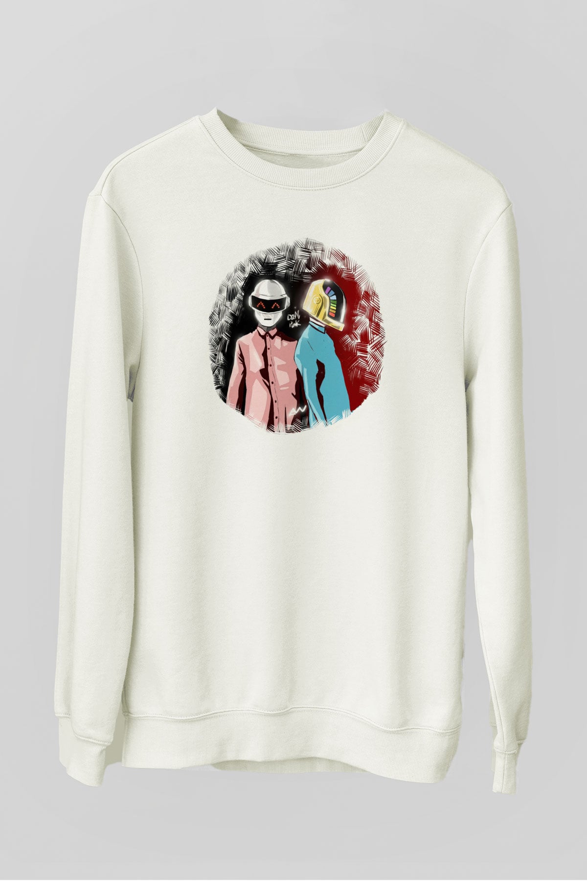 Daft Punk Beyaz Unisex Sweatshirt