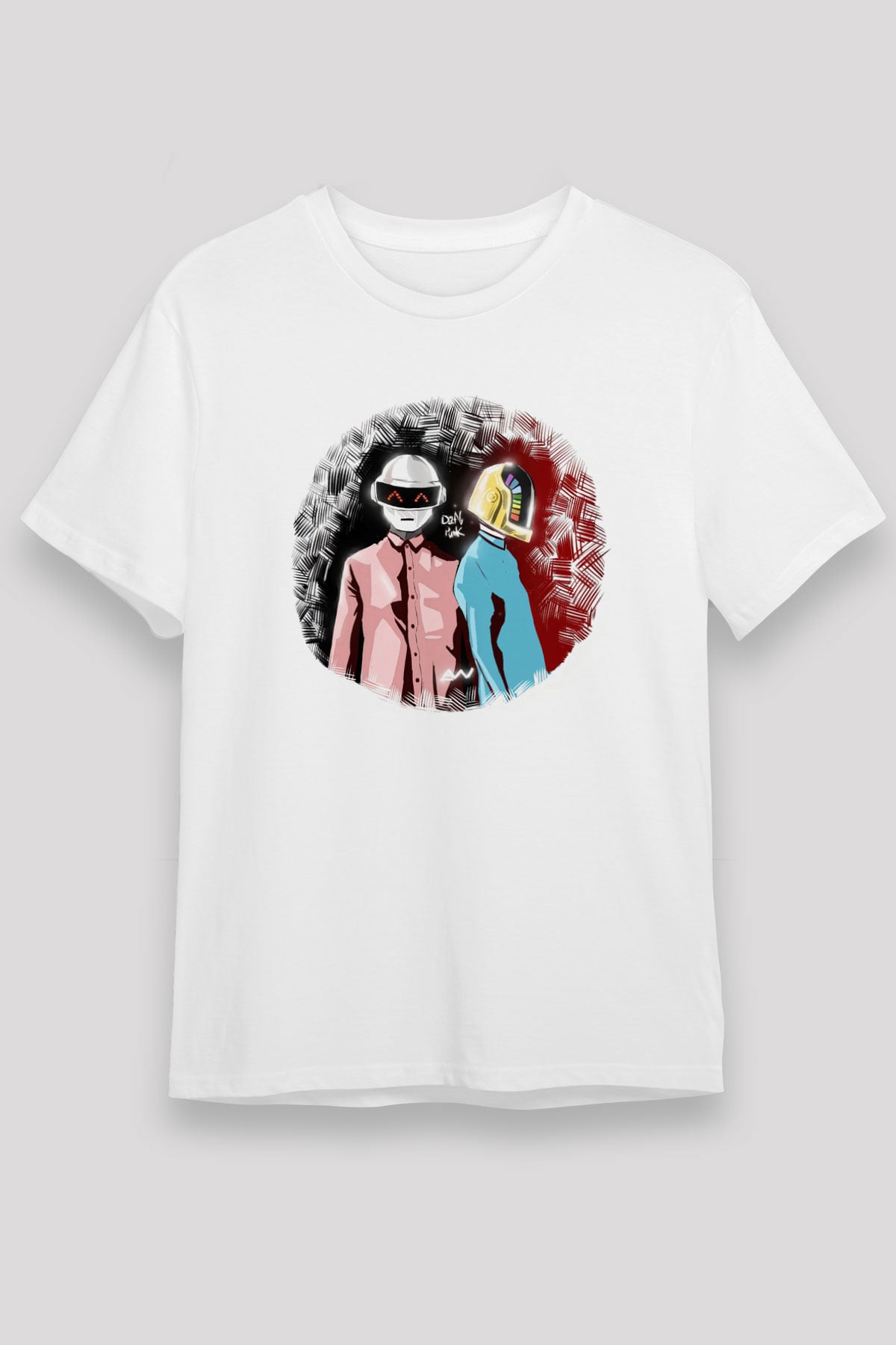 Daft Punk Beyaz Unisex Tişört T-Shirt - TişörtFabrikası