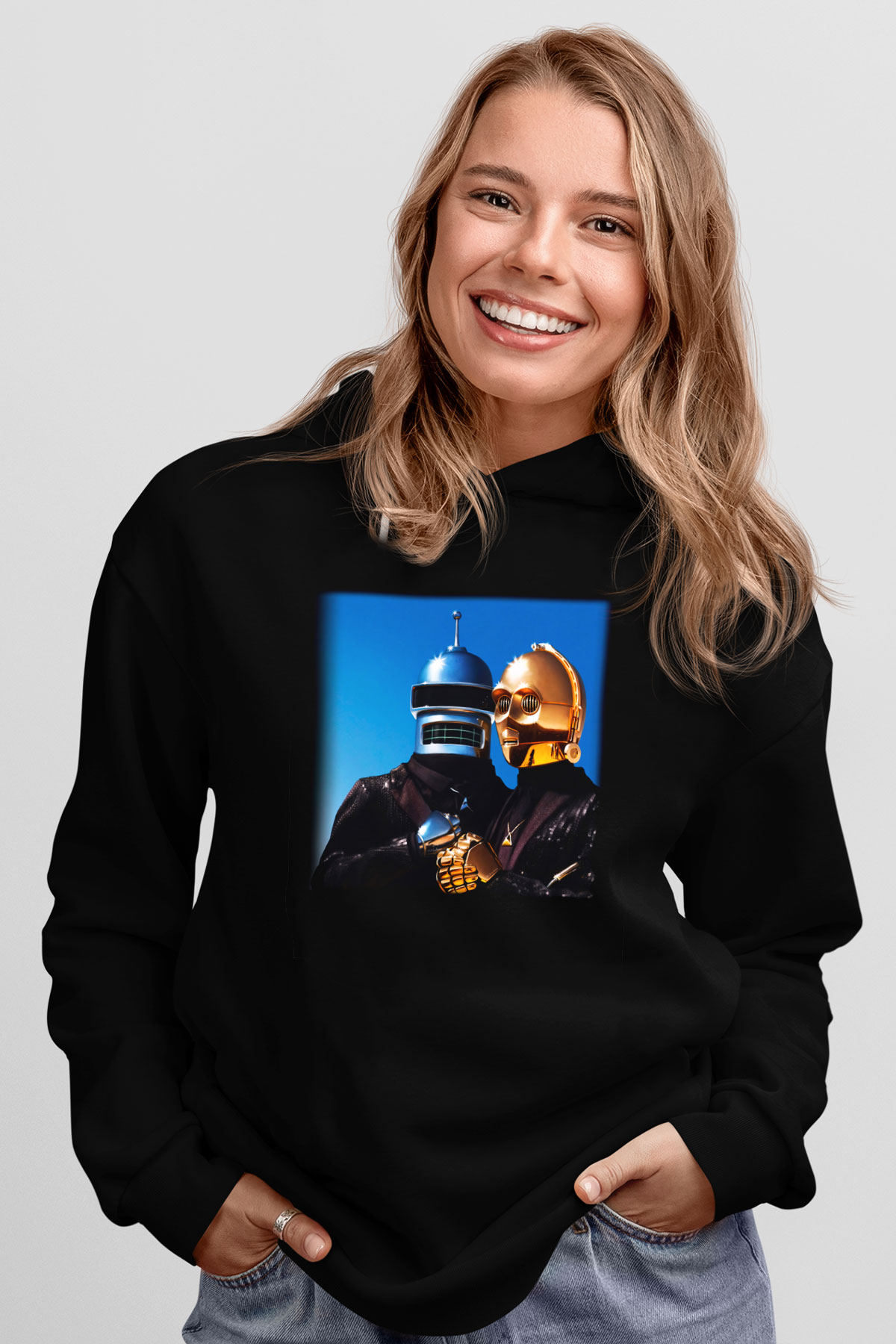 Daft Punk Siyah Unisex Hoodie