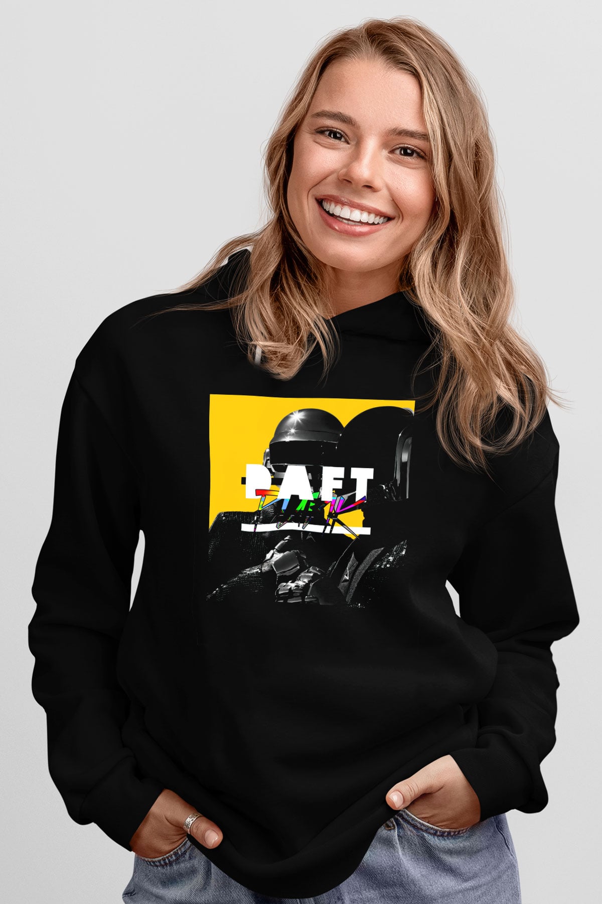 Daft Punk Siyah Unisex Hoodie