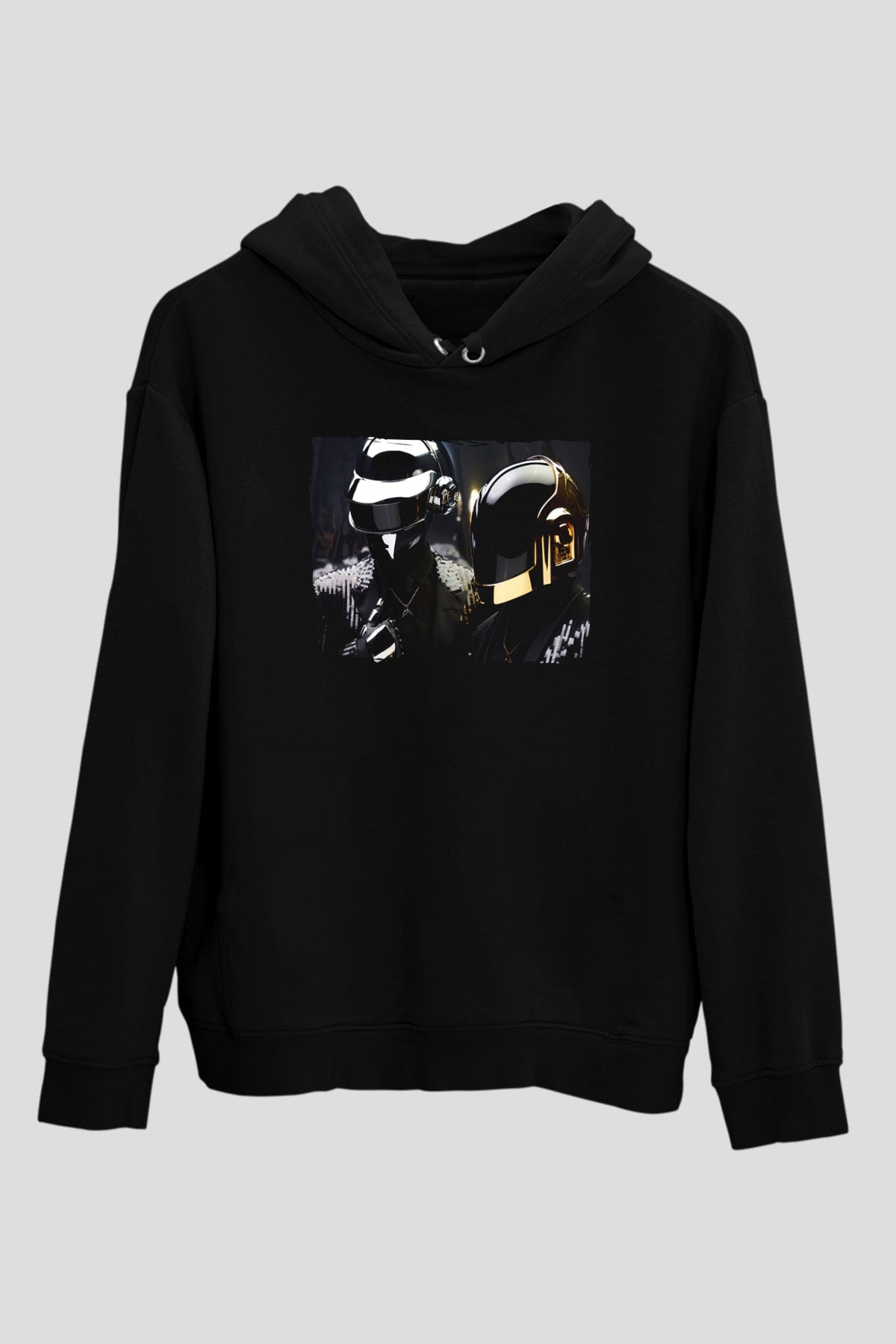 Daft Punk Siyah Unisex Kapüşonlu Sweatshirt