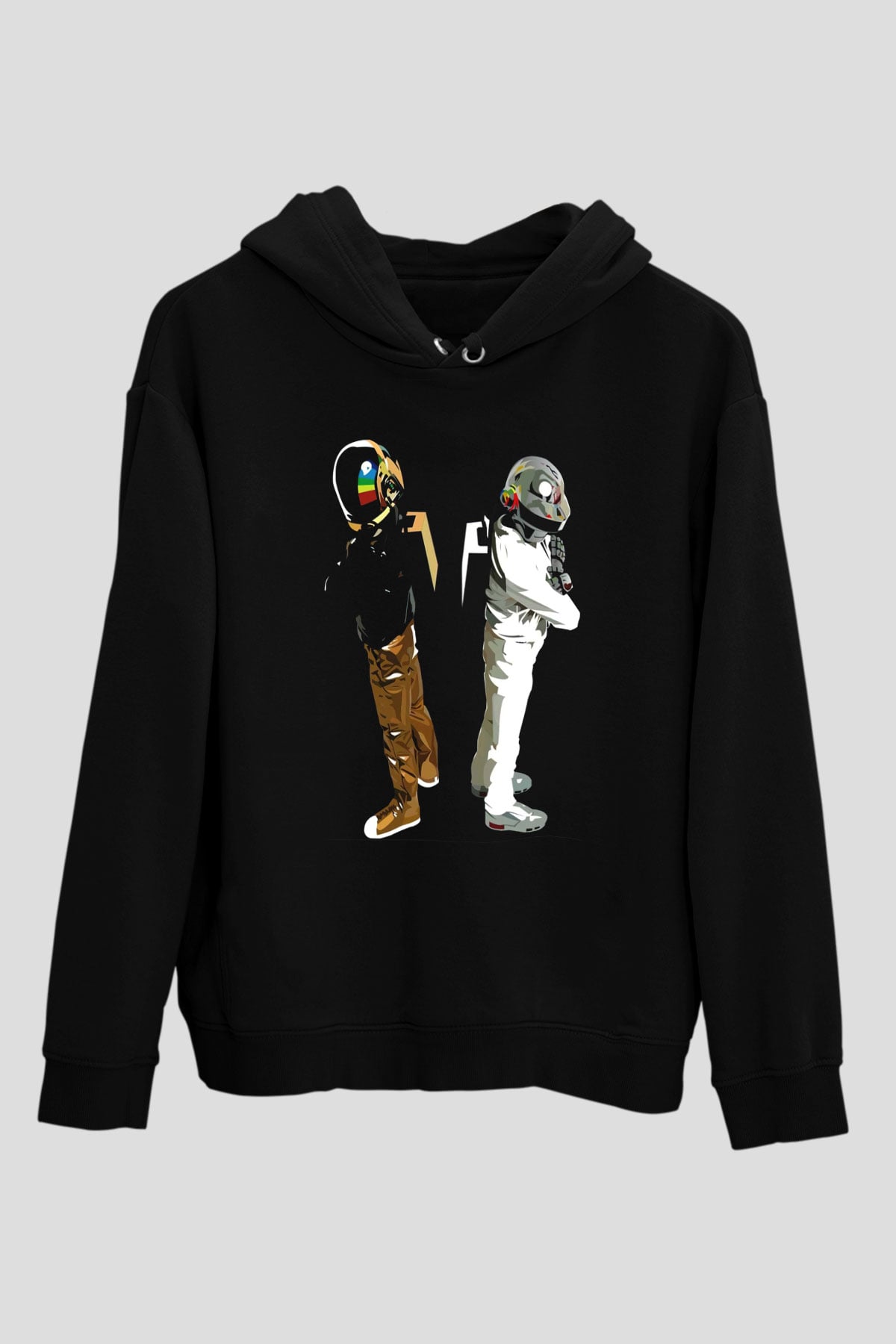 Daft Punk Siyah Unisex Kapüşonlu Sweatshirt