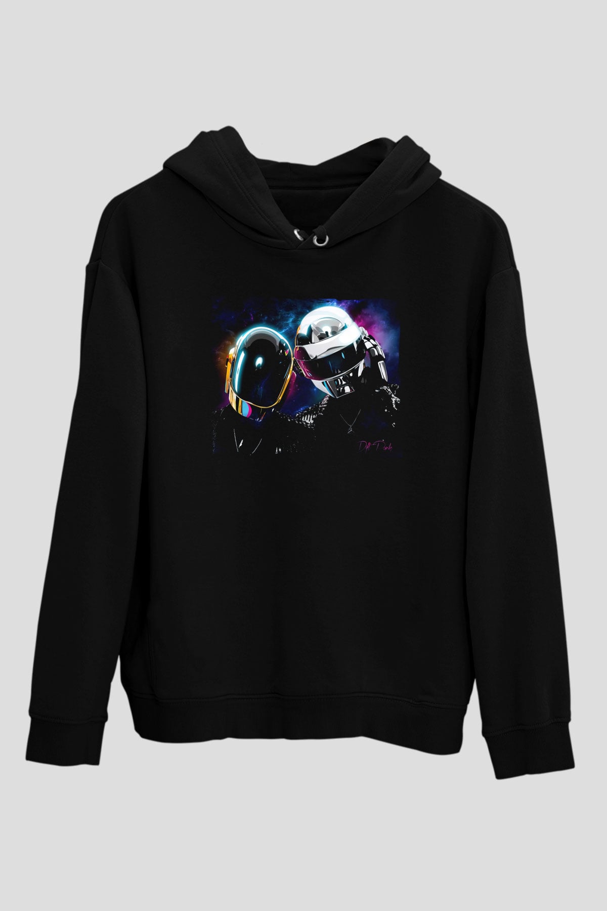 Daft Punk Siyah Unisex Kapüşonlu Sweatshirt