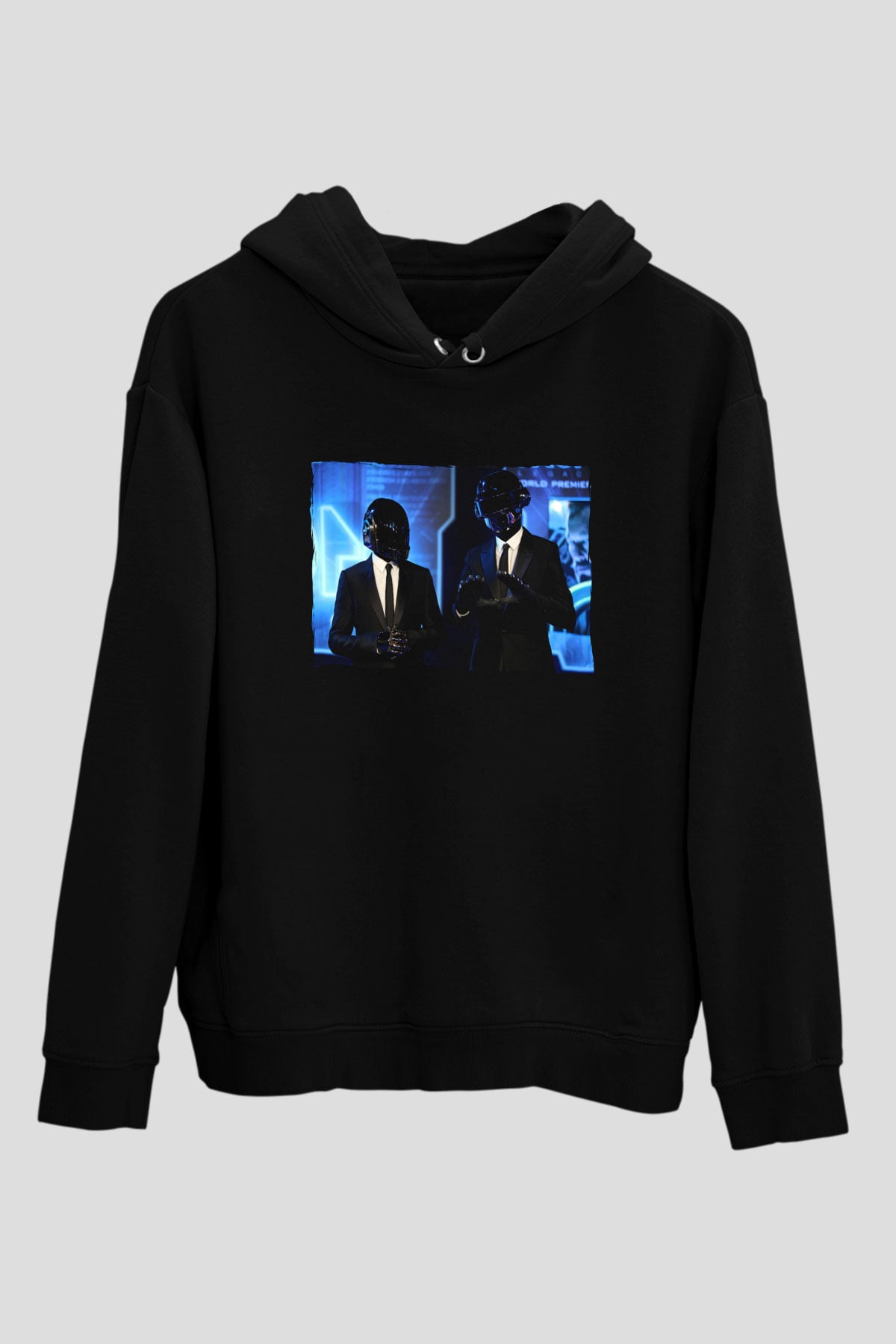 Daft Punk Siyah Unisex Kapüşonlu Sweatshirt
