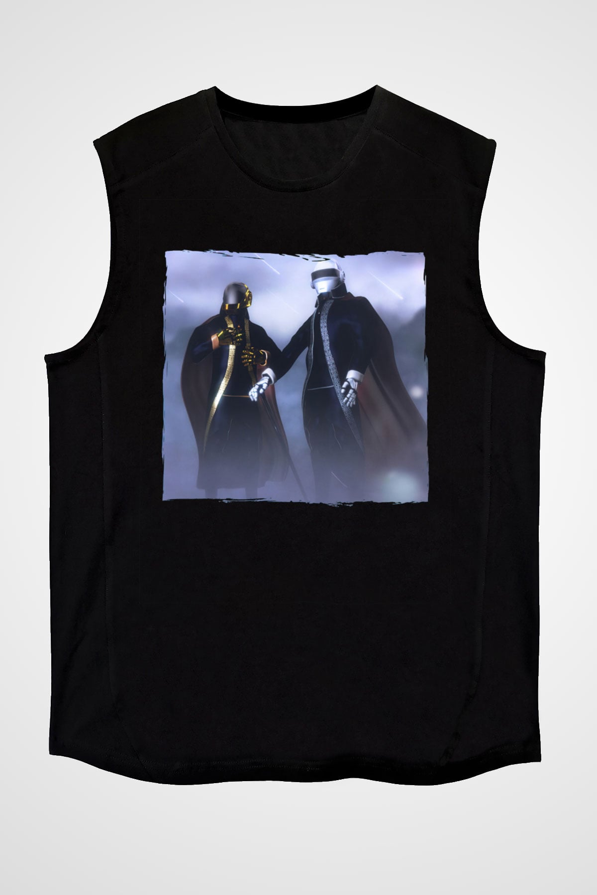 Daft Punk Siyah Unisex Kolsuz Tişört