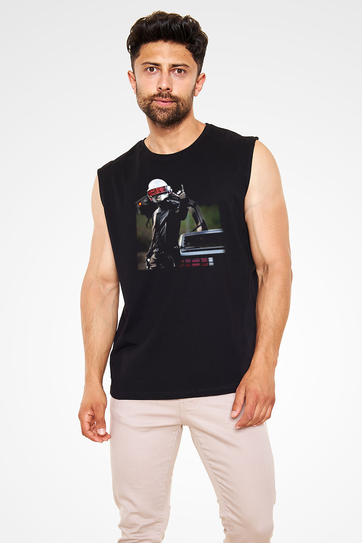 Daft Punk Siyah Unisex Kolsuz Tişört
