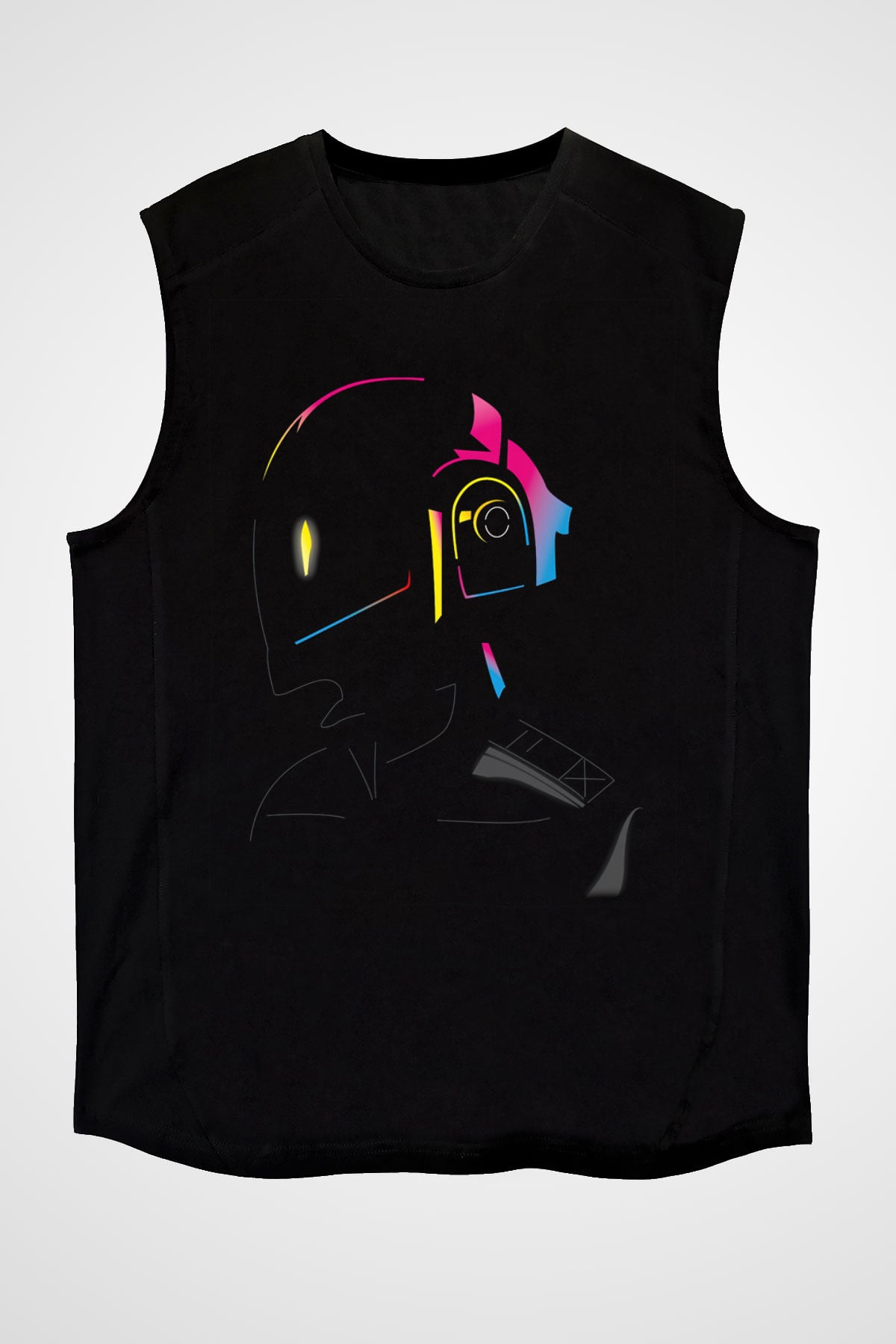 Daft Punk Siyah Unisex Kolsuz Tişört