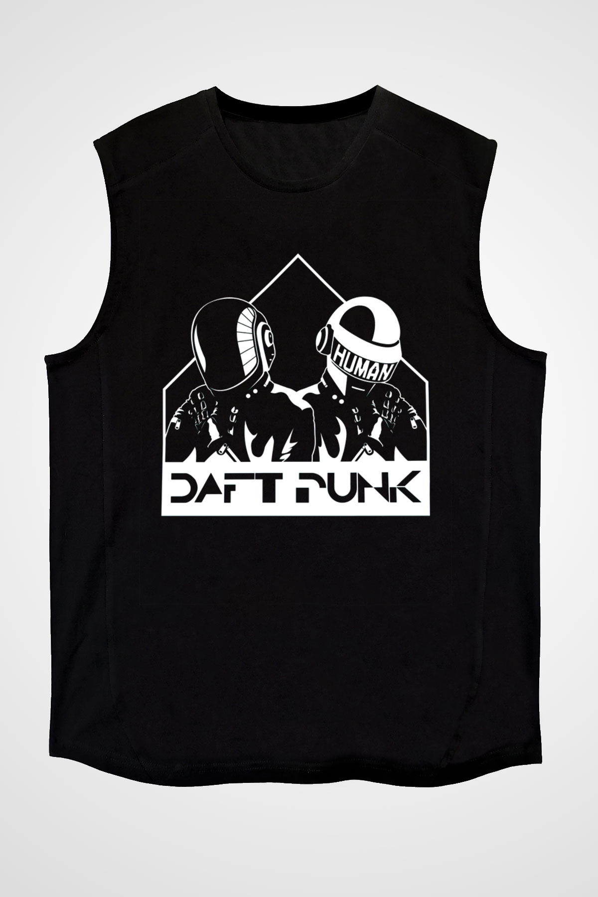 Daft Punk Siyah Unisex Kolsuz Tişört