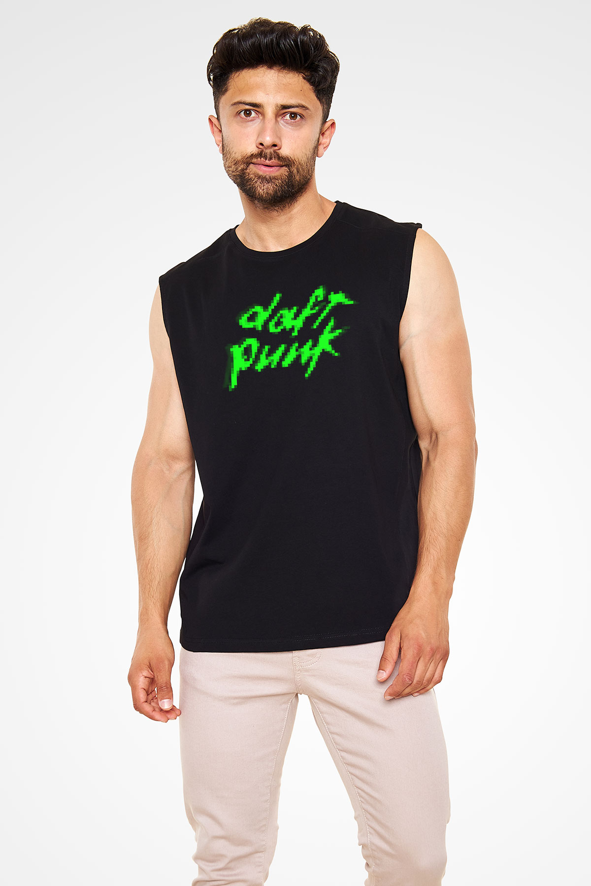 Daft Punk Siyah Unisex Kolsuz Tişört