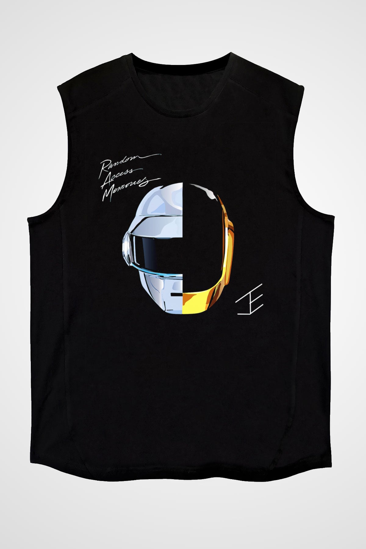 Daft Punk Siyah Unisex Kolsuz Tişört