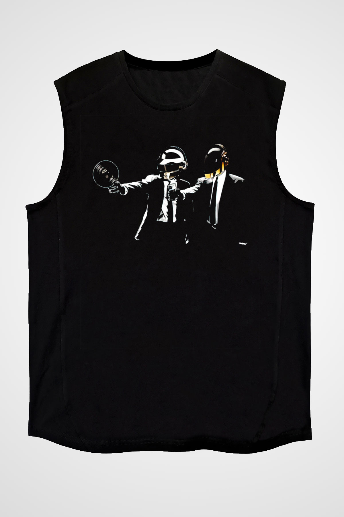 Daft Punk Siyah Unisex Kolsuz Tişört