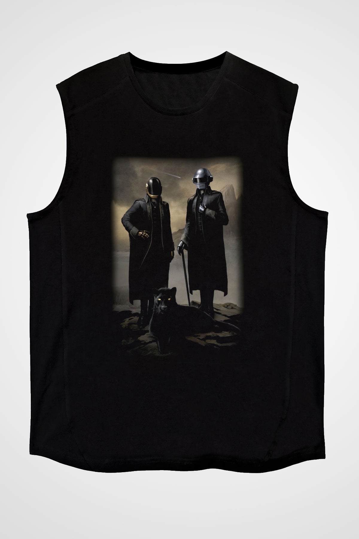 Daft Punk Siyah Unisex Kolsuz Tişört