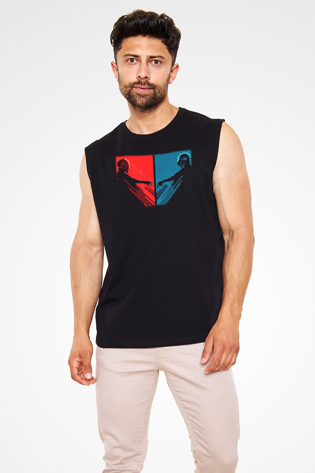 Daft Punk Siyah Unisex Kolsuz Tişört