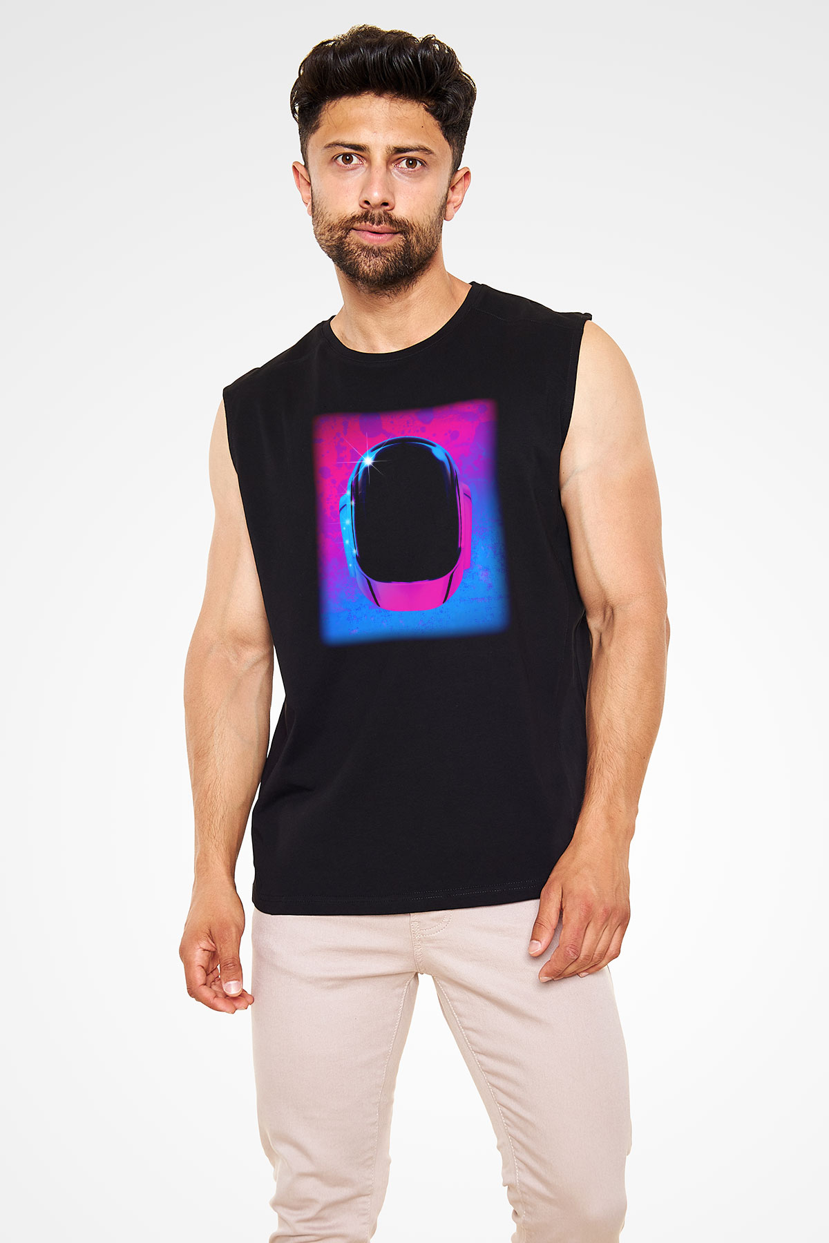 Daft Punk Siyah Unisex Kolsuz Tişört