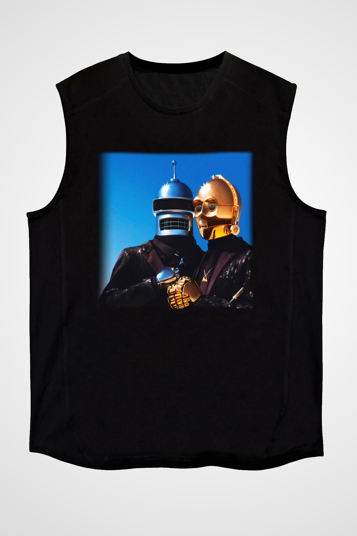 Daft Punk Siyah Unisex Kolsuz Tişört