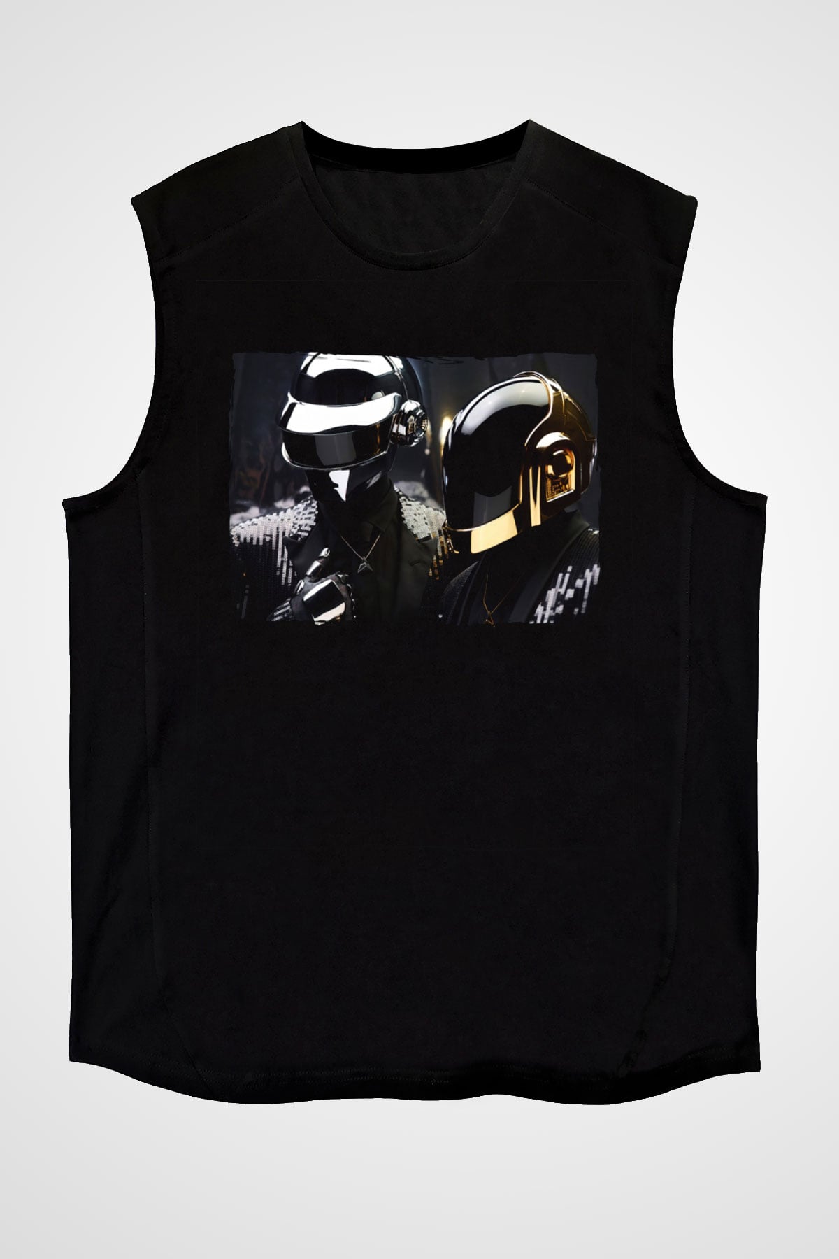 Daft Punk Siyah Unisex Kolsuz Tişört