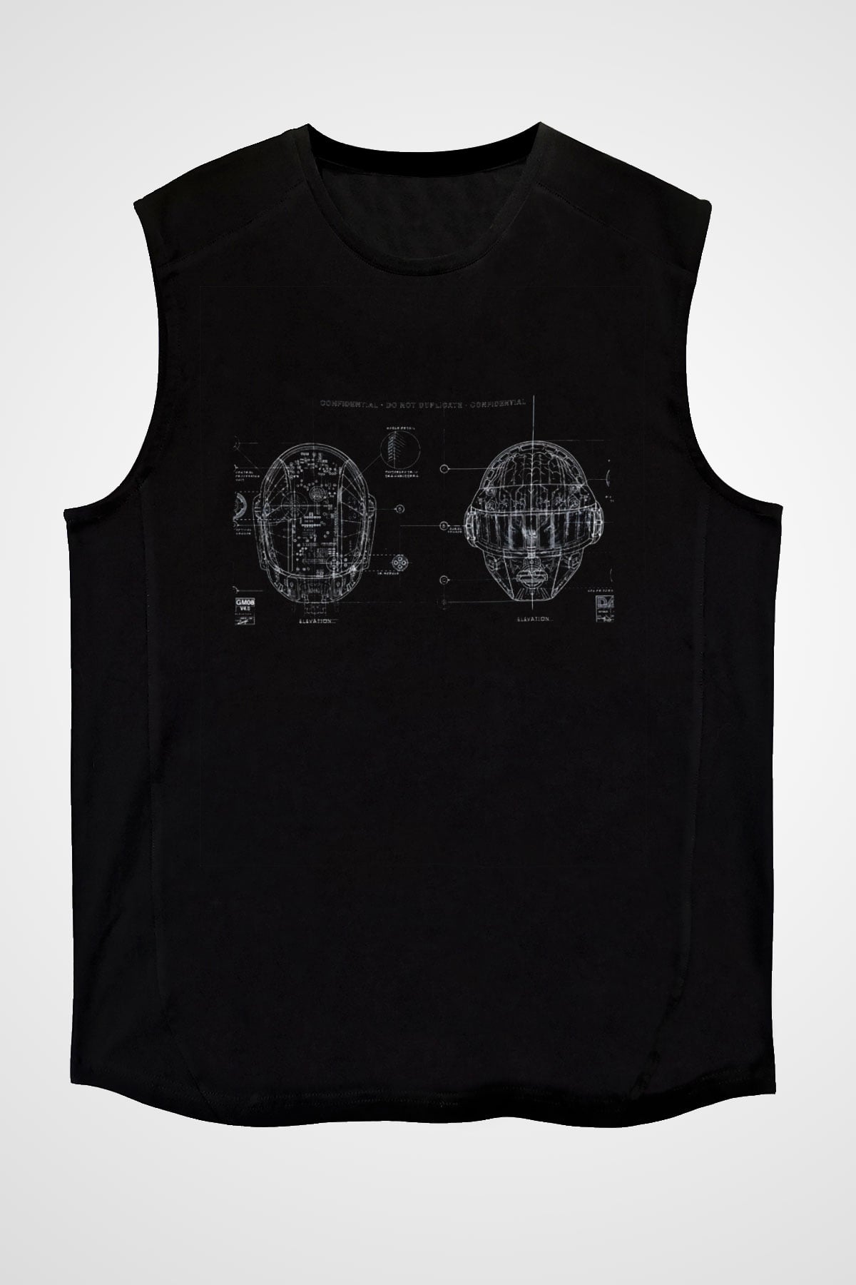 Daft Punk Siyah Unisex Kolsuz Tişört