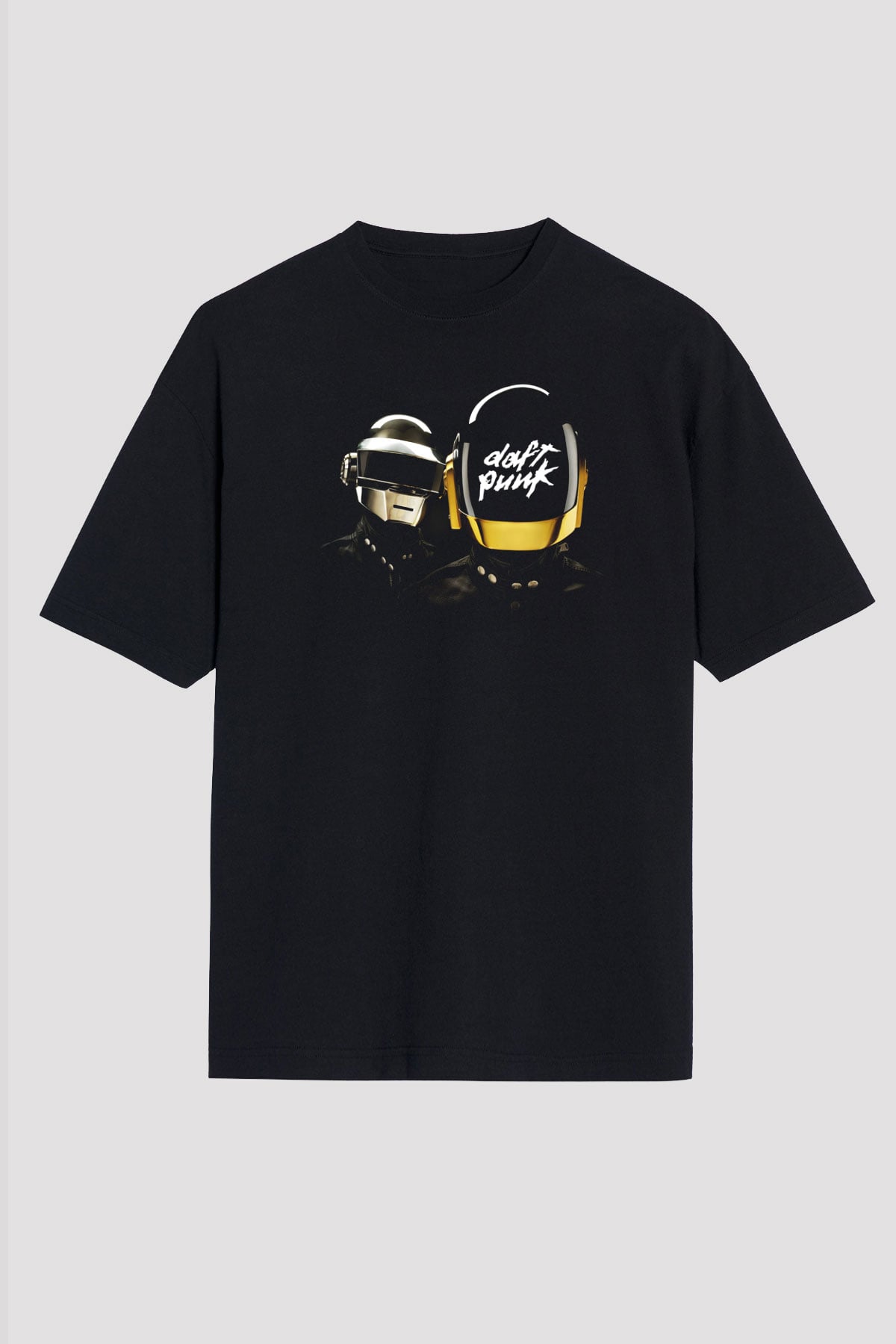 Daft Punk Siyah Unisex Oversize Tişört T-Shirt
