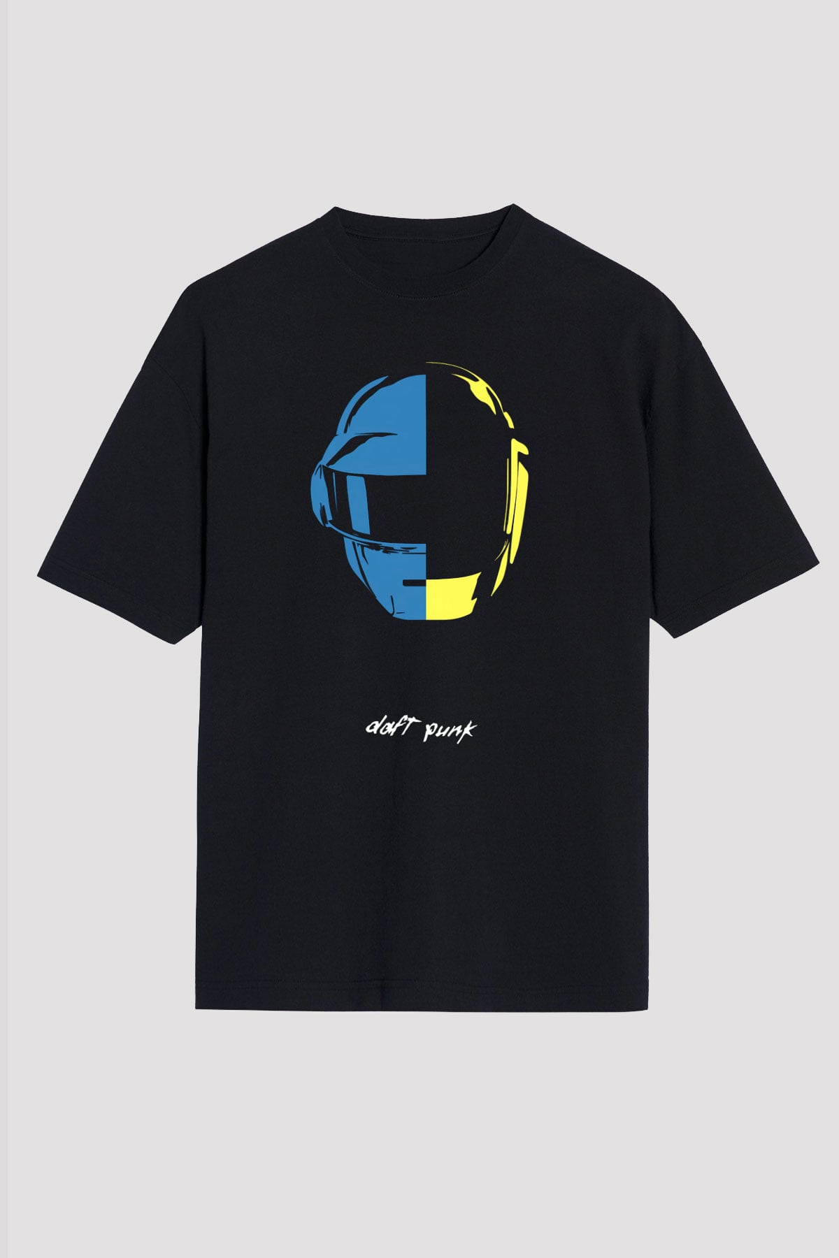 Daft Punk Siyah Unisex Oversize Tişört T-Shirt