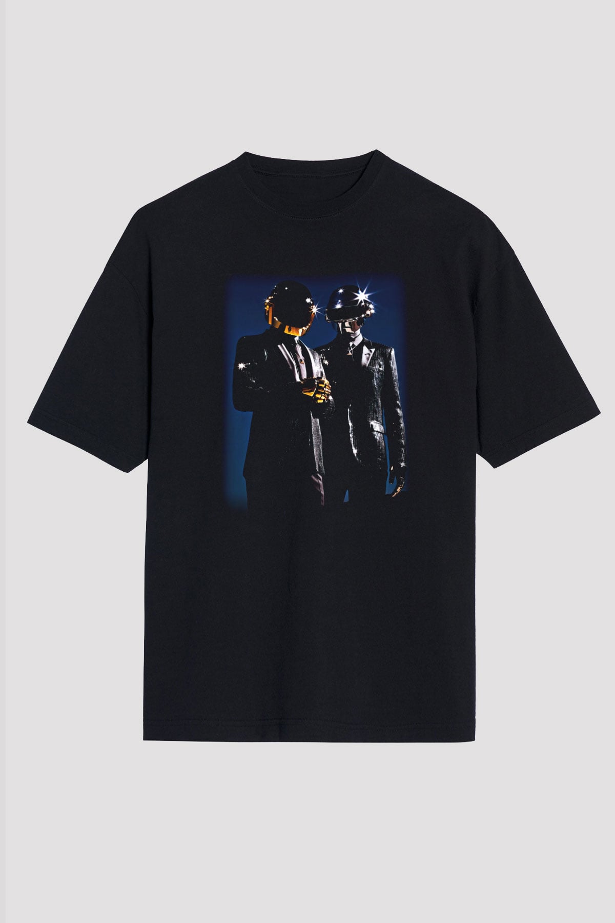 Daft Punk Siyah Unisex Oversize Tişört T-Shirt