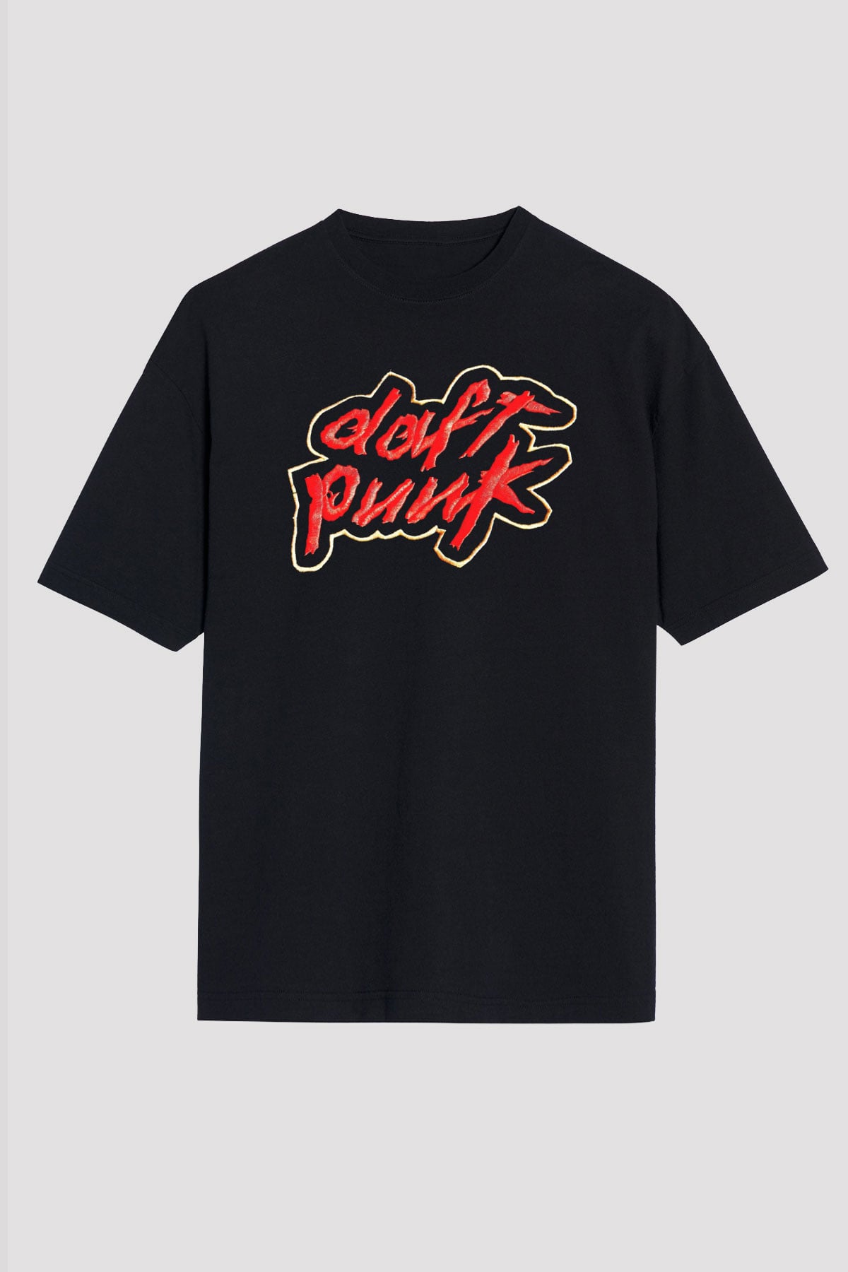 Daft Punk Siyah Unisex Oversize Tişört T-Shirt