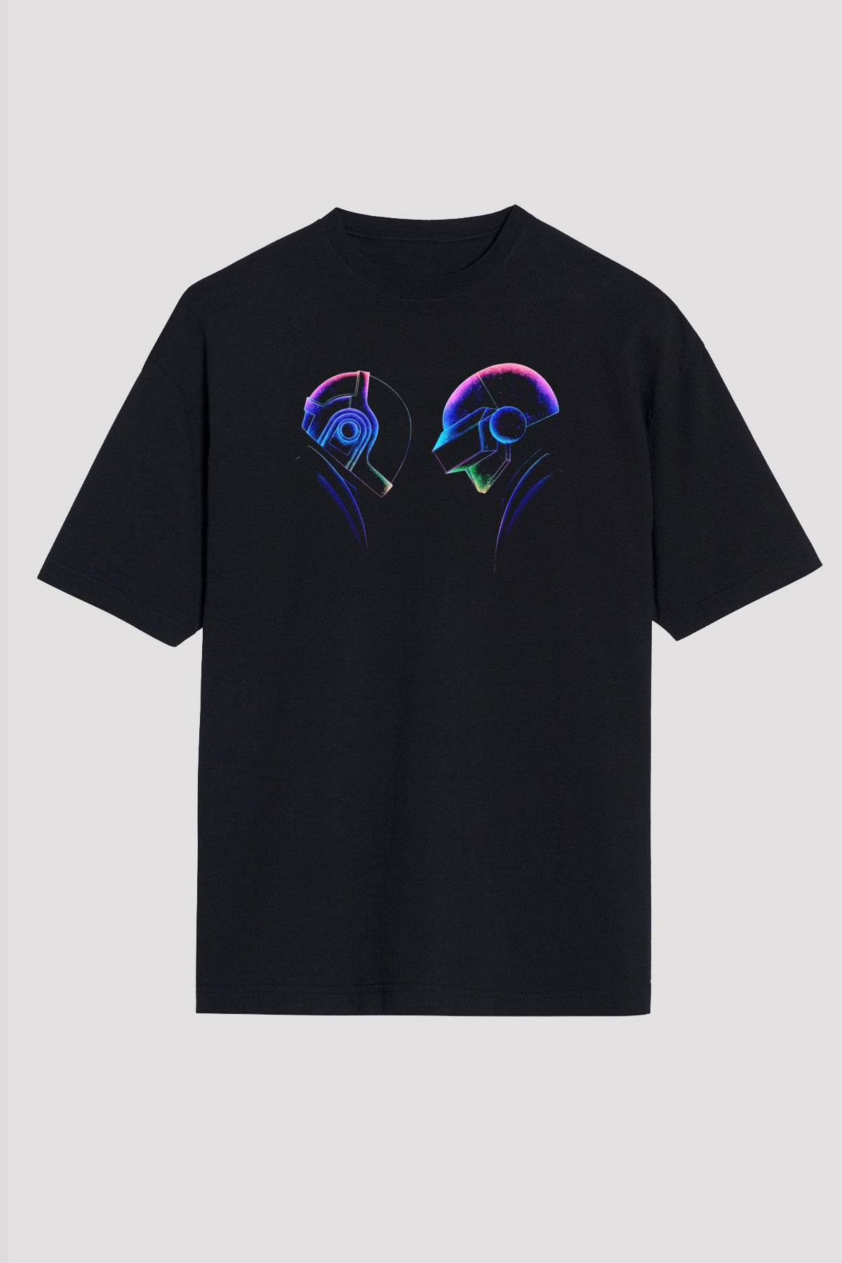 Daft Punk Siyah Unisex Oversize Tişört T-Shirt