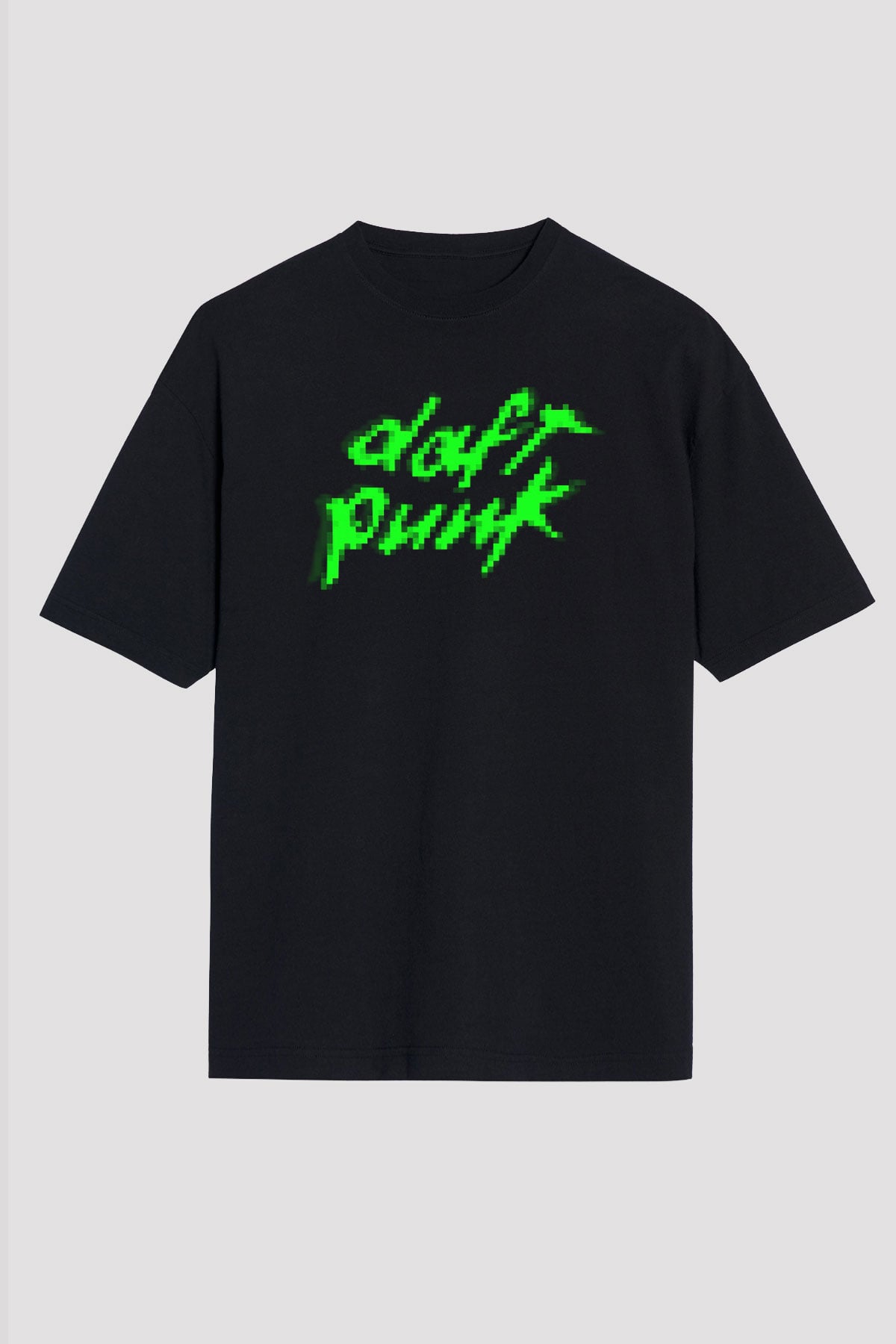 Daft Punk Siyah Unisex Oversize Tişört T-Shirt