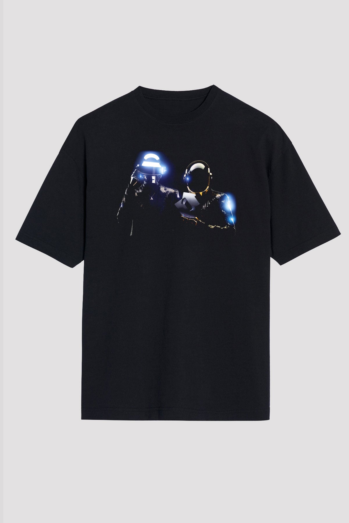Daft Punk Siyah Unisex Oversize Tişört T-Shirt