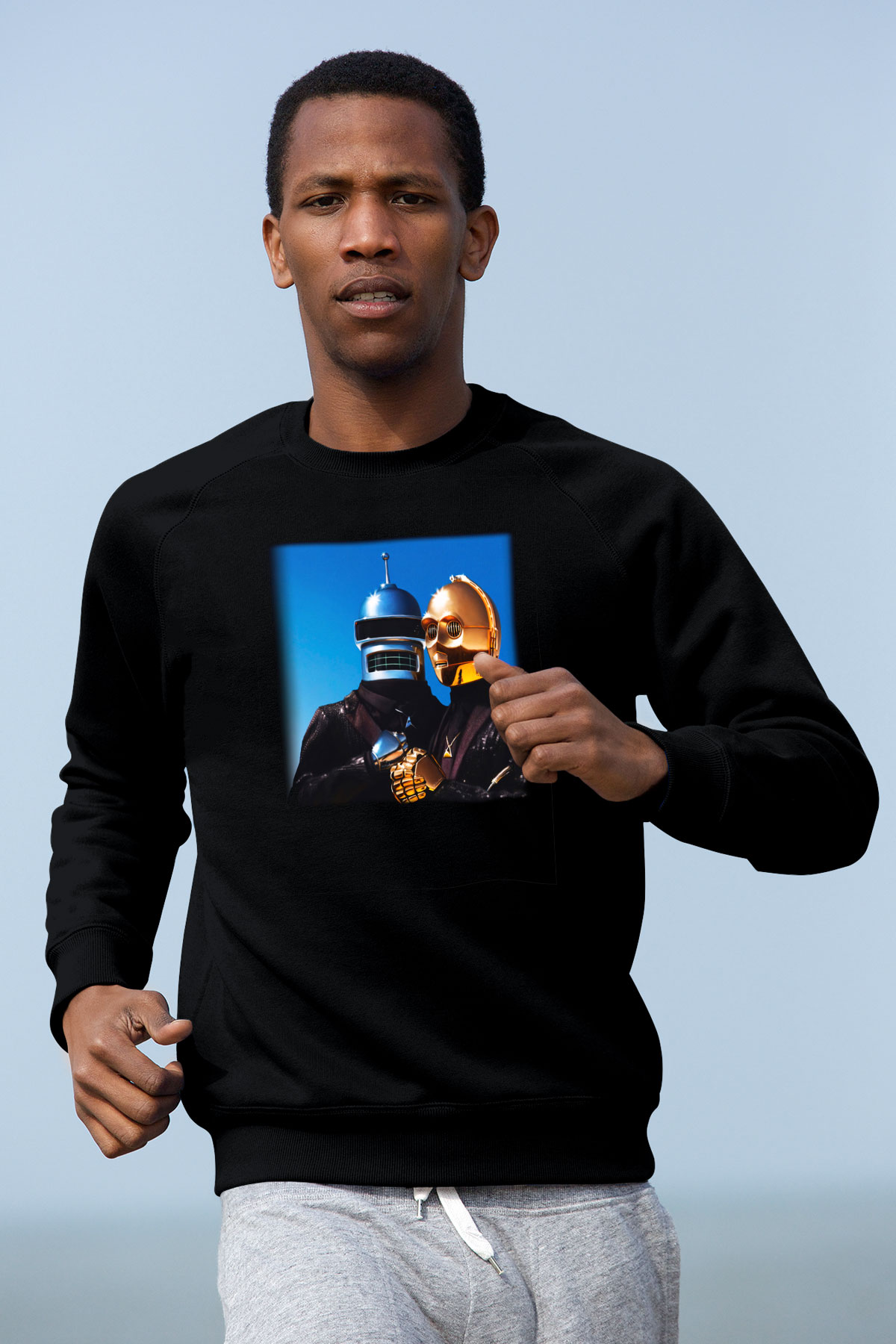 Daft Punk Siyah Unisex Sweatshirt