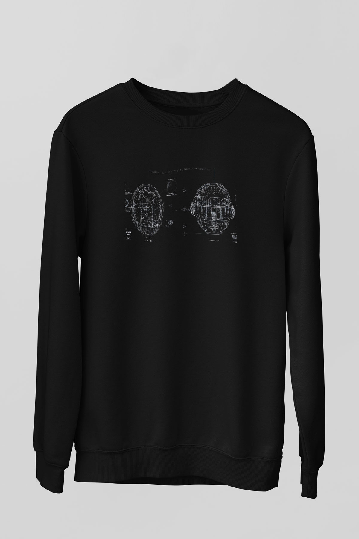 Daft Punk Siyah Unisex Sweatshirt