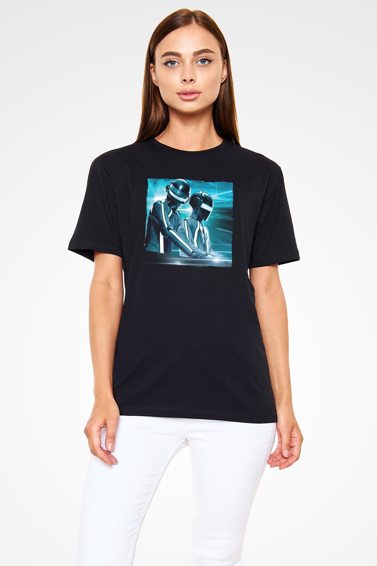Daft Punk Siyah Unisex Tişört T-Shirt - TişörtFabrikası