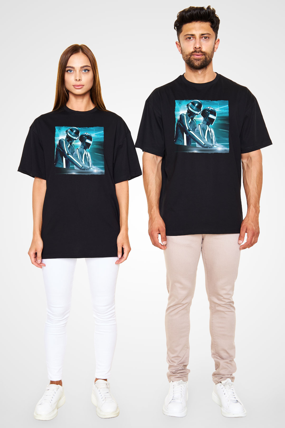 Daft Punk Siyah Unisex Tişört T-Shirt - TişörtFabrikası