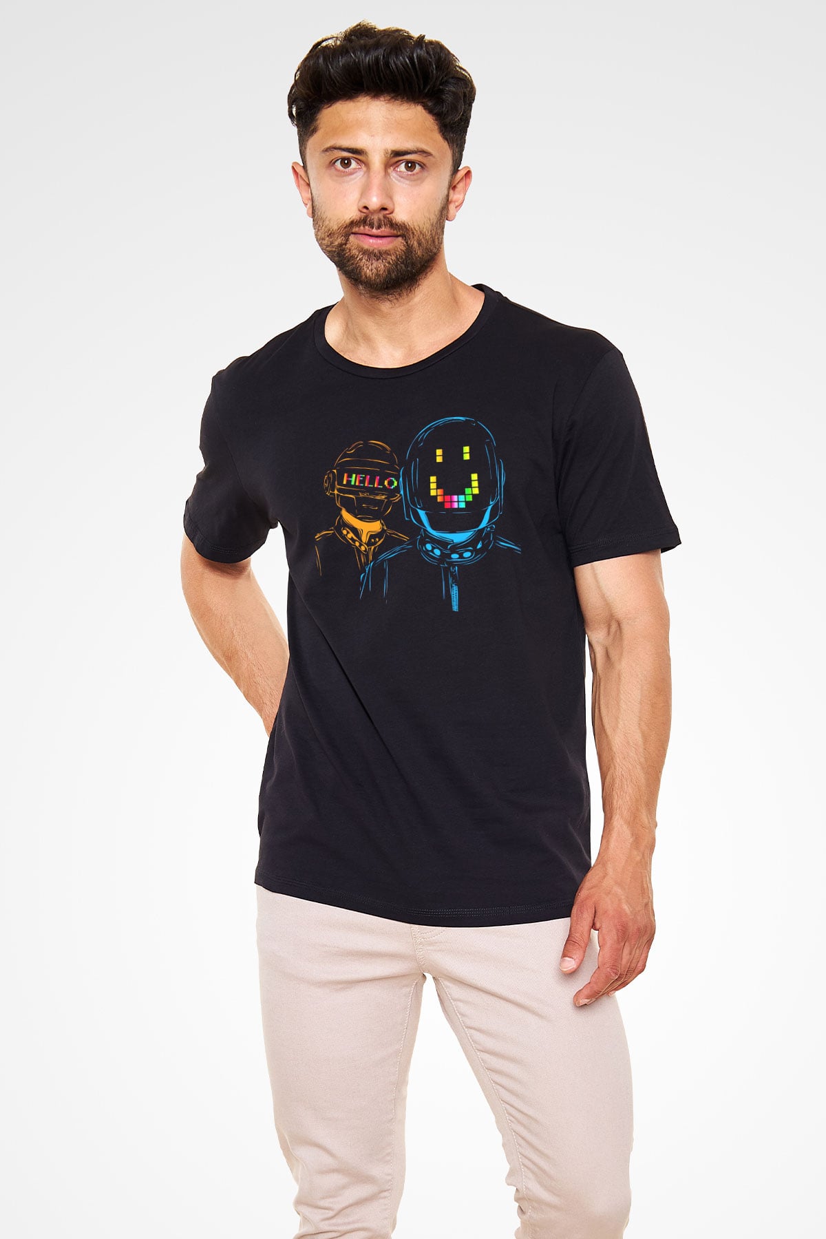 Daft Punk Siyah Unisex Tişört T-Shirt - TişörtFabrikası