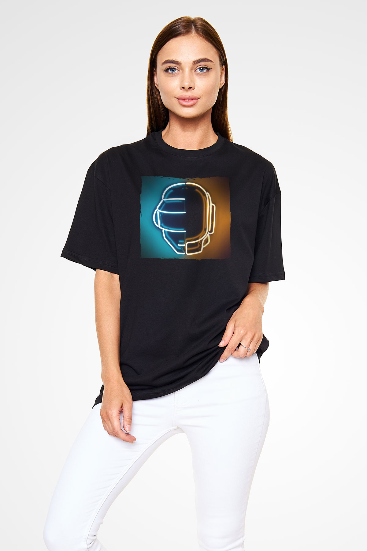 Daft Punk Siyah Unisex Tişört T-Shirt - TişörtFabrikası