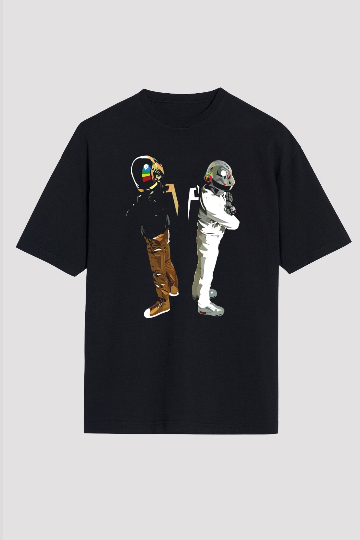 Daft Punk Siyah Unisex Tişört T-Shirt - TişörtFabrikası