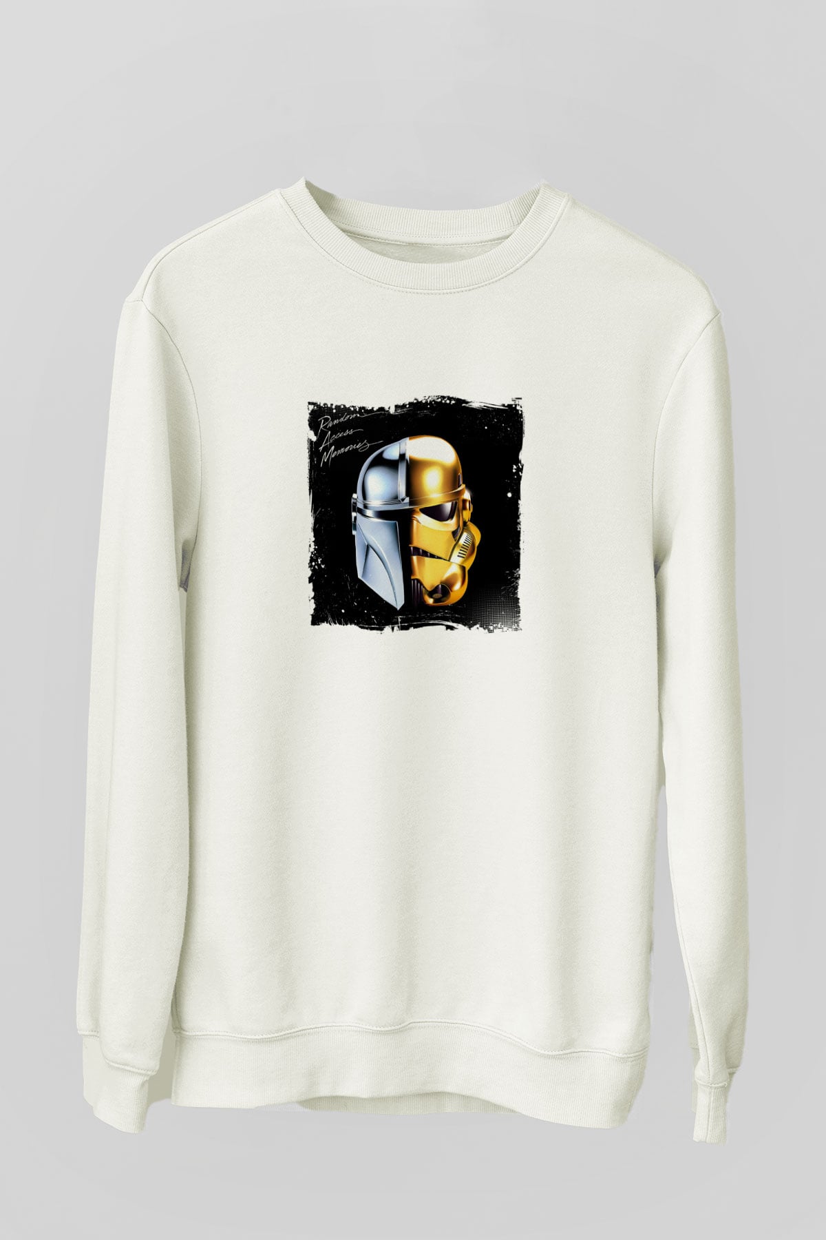 Daft PunkBaskılı Beyaz Sweatshirt
