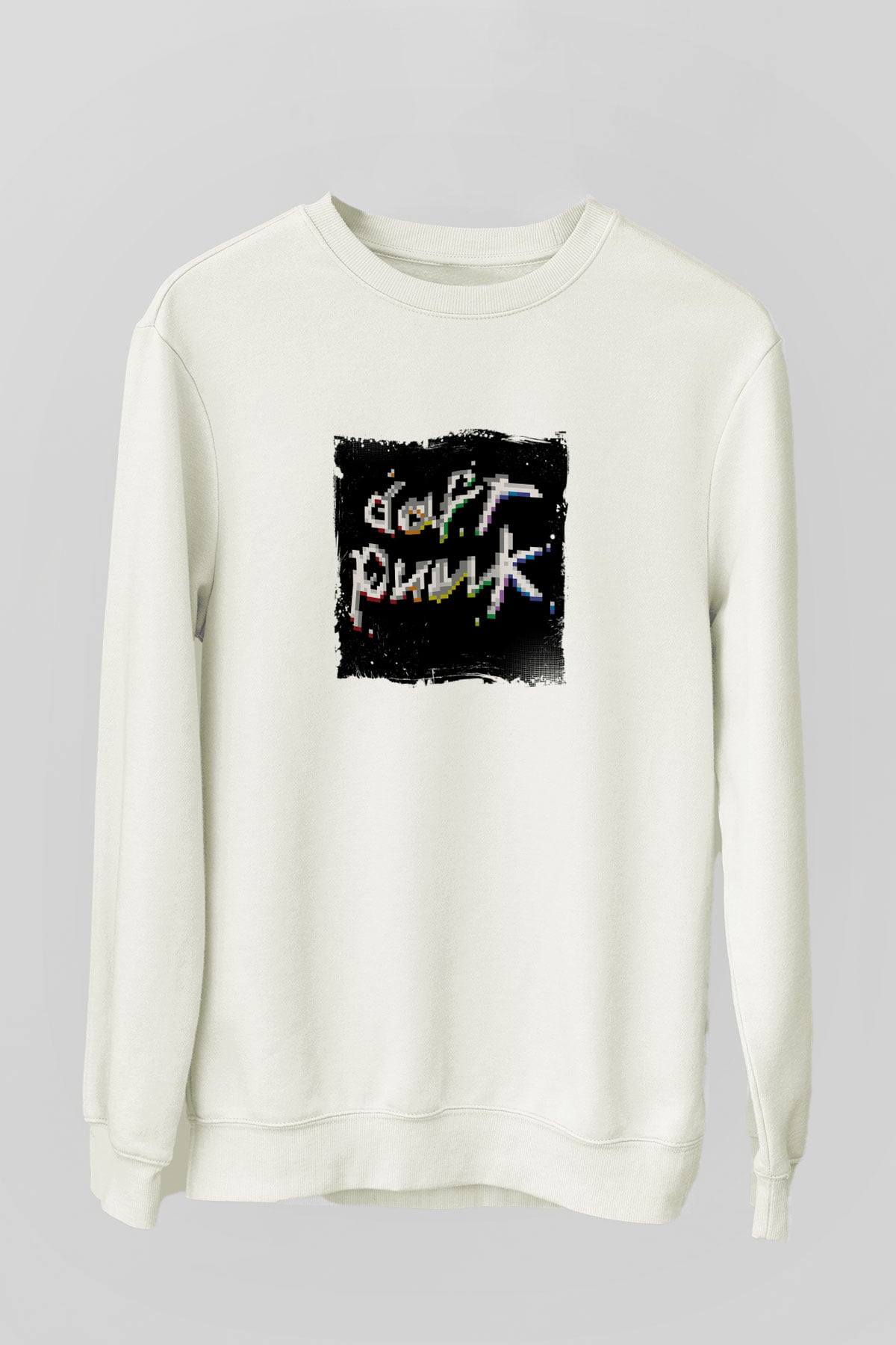 Daft PunkBaskılı Beyaz Sweatshirt