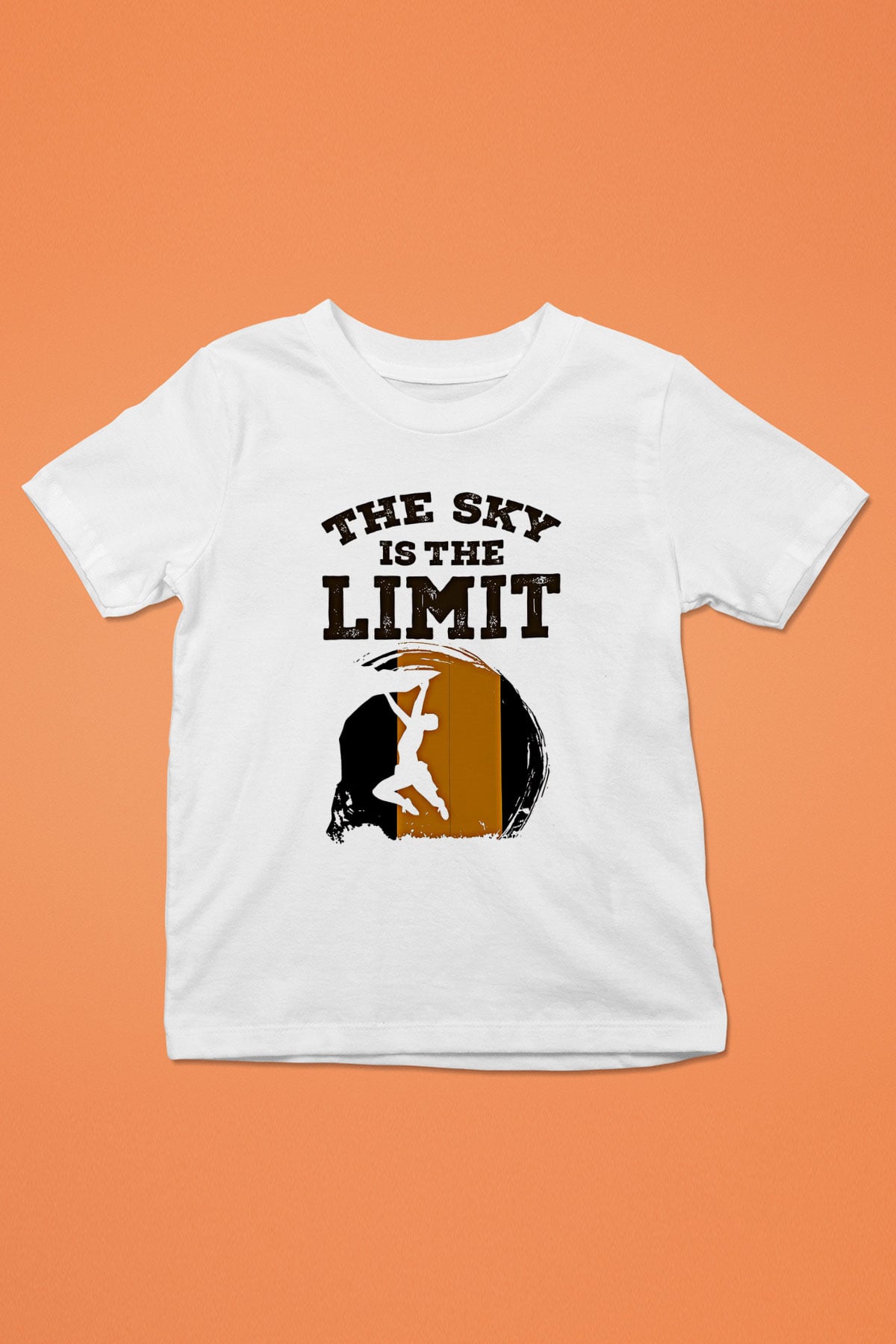 Dağcılık Baskılı Unisex Beyaz Çocuk Tişört - Tshirt