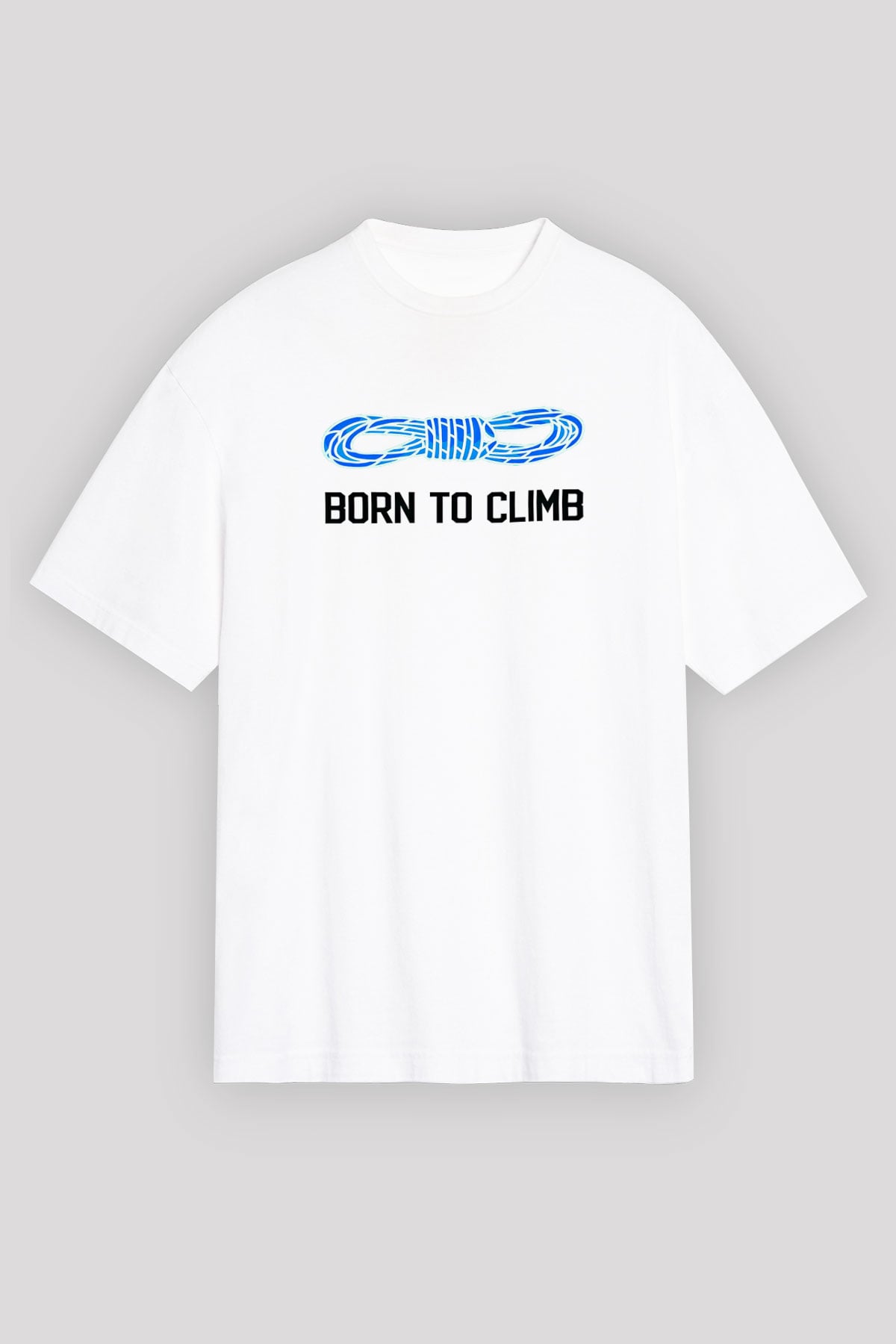Dağcılık Baskılı Unisex Beyaz Oversize Tişört - Tshirt