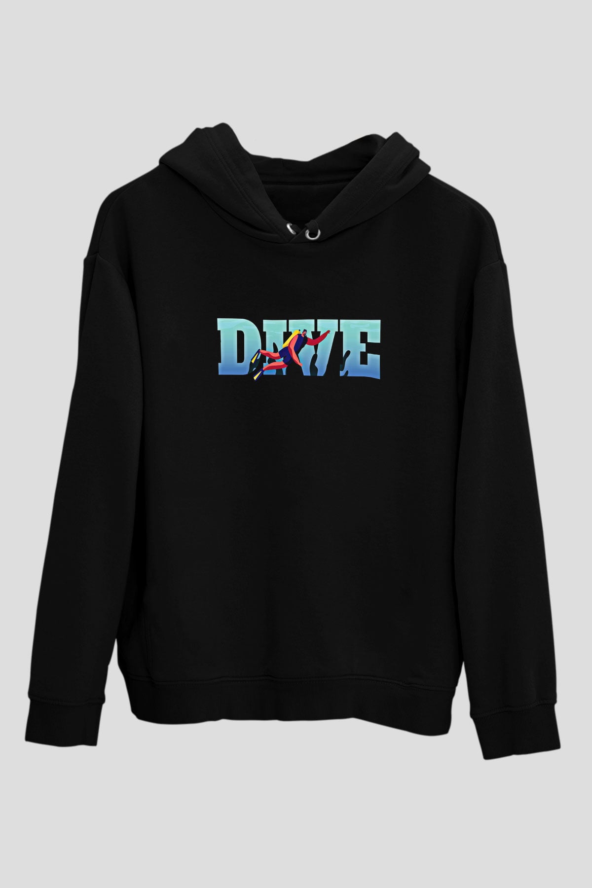 Dağcılık - Mountaineering Baskılı Unisex Siyah Hoodie