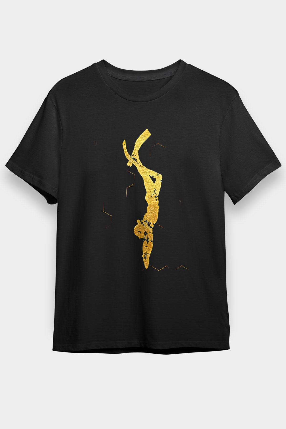 Dağcılık - Mountaineering Baskılı Unisex Siyah Tişört - Tshirt