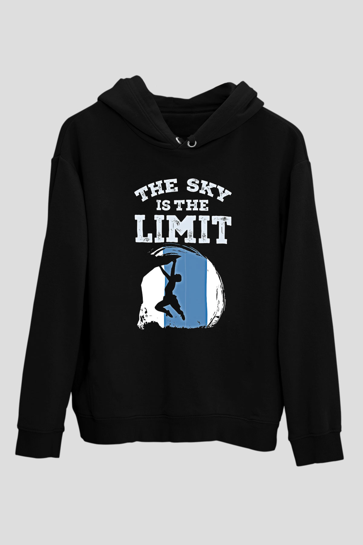 Dağcılık - Mountaineering Baskılı Unisex Siyah Hoodie