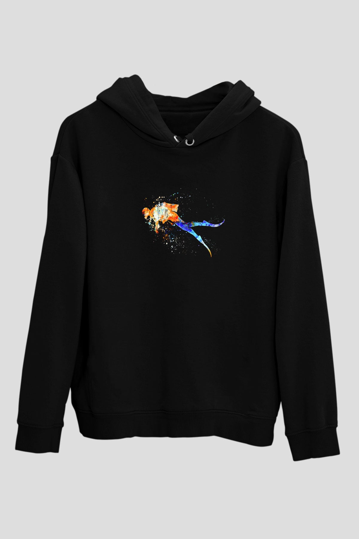 Dağcılık - Mountaineering Baskılı Unisex Siyah Hoodie
