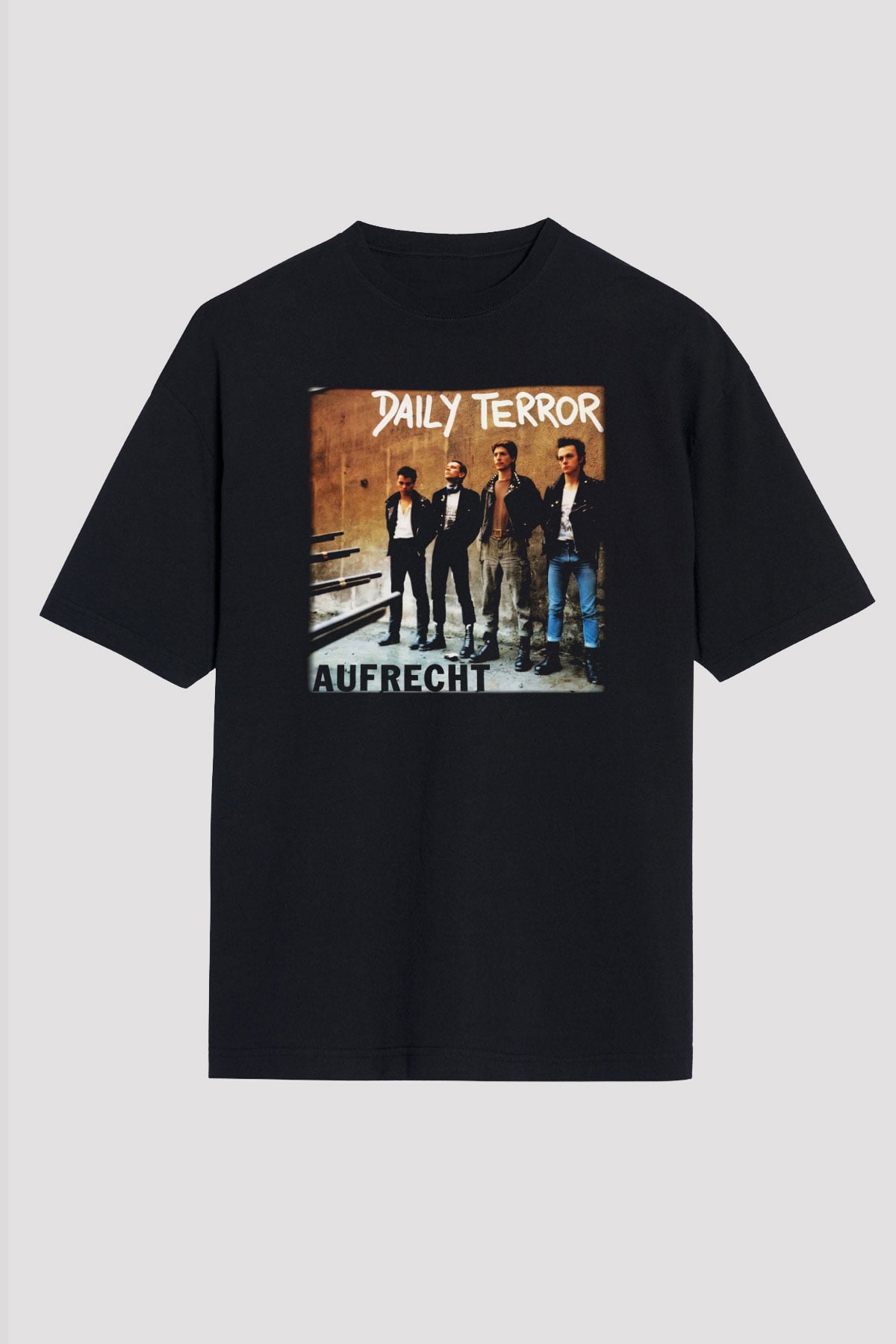 Daily Terror Siyah Unisex Oversize Tişört T-Shirt