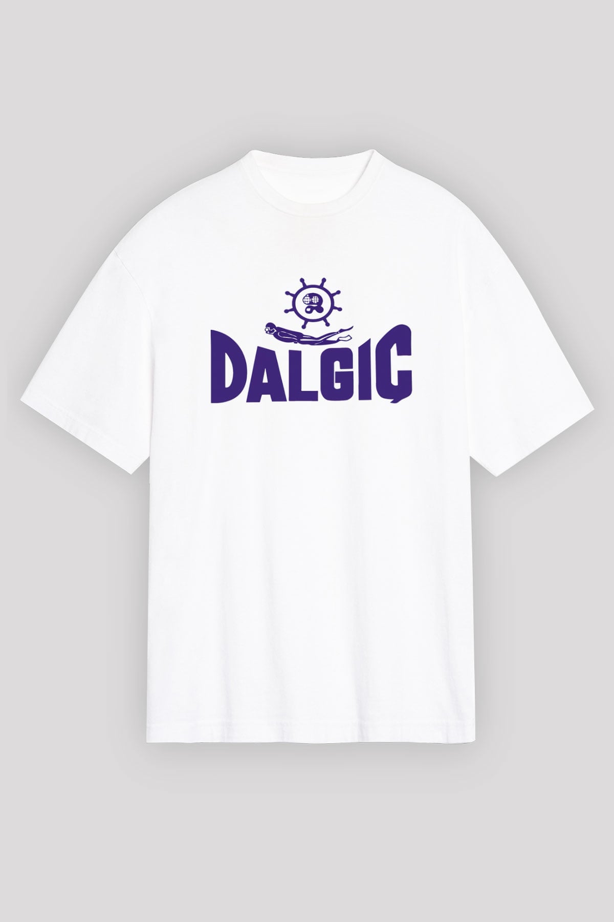Dalgıç Beyaz Unisex Oversize Tişört T-Shirt