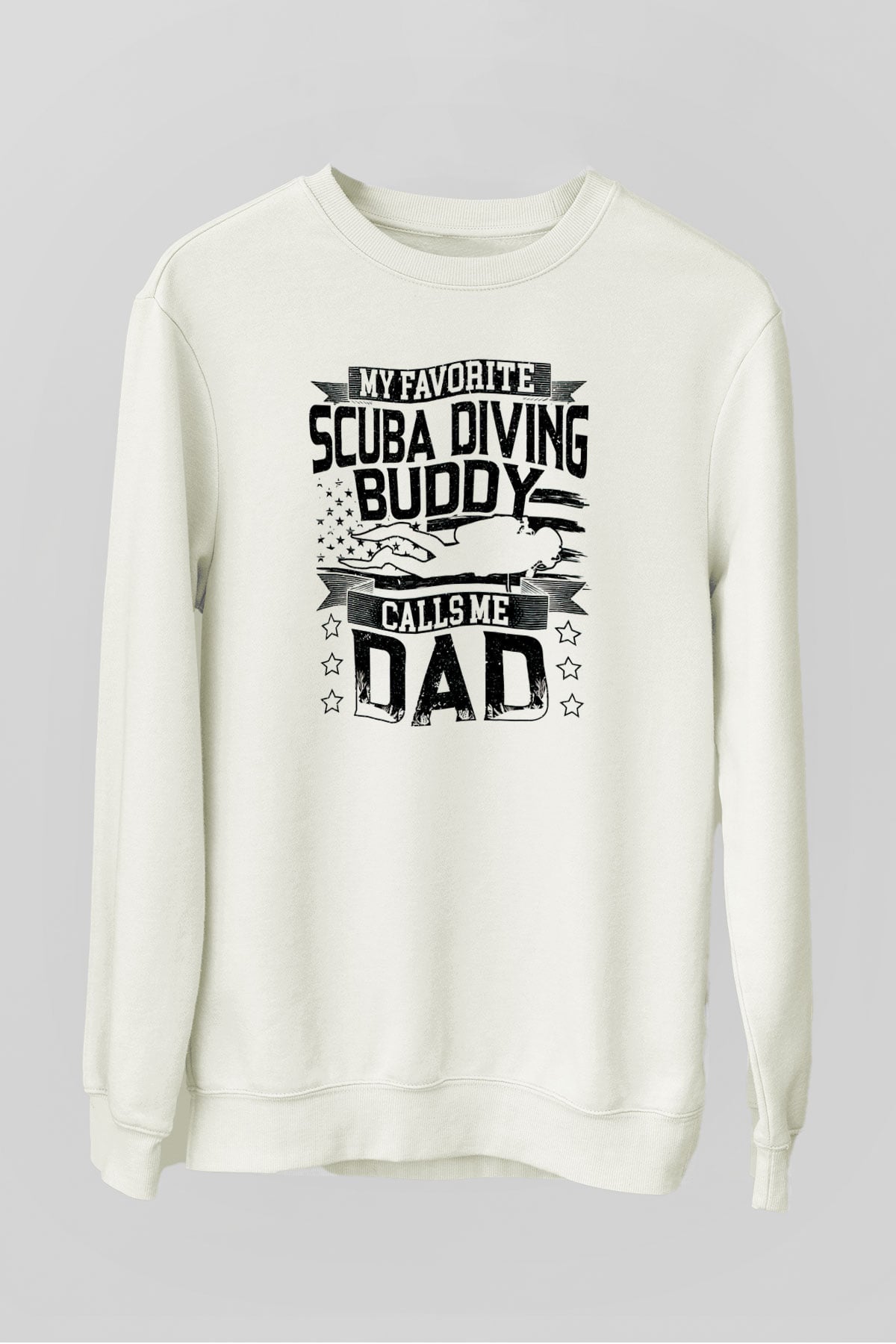 Dalgıç Beyaz Unisex Sweatshirt