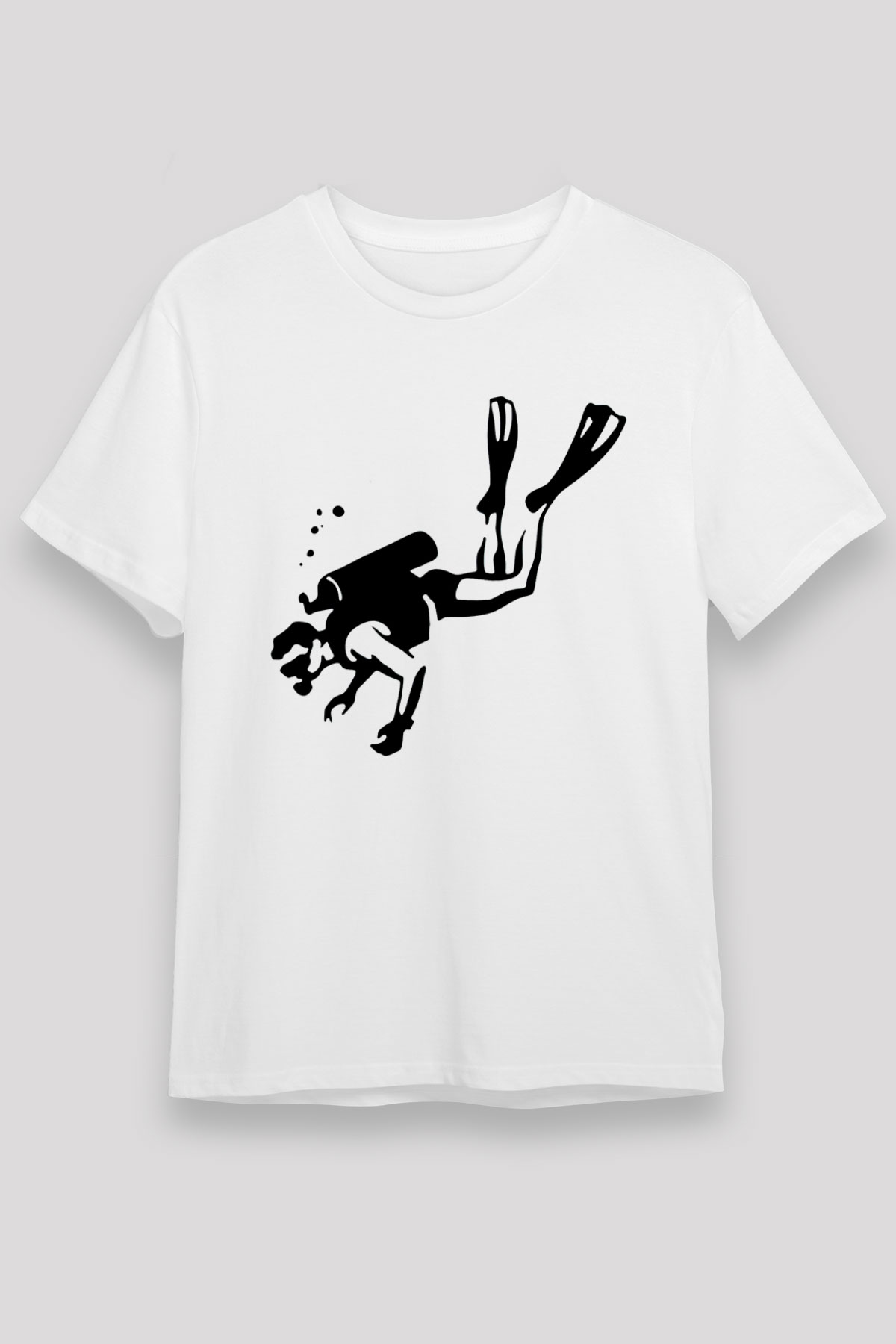 Dalgıç Beyaz Unisex Tişört T-Shirt - TişörtFabrikası
