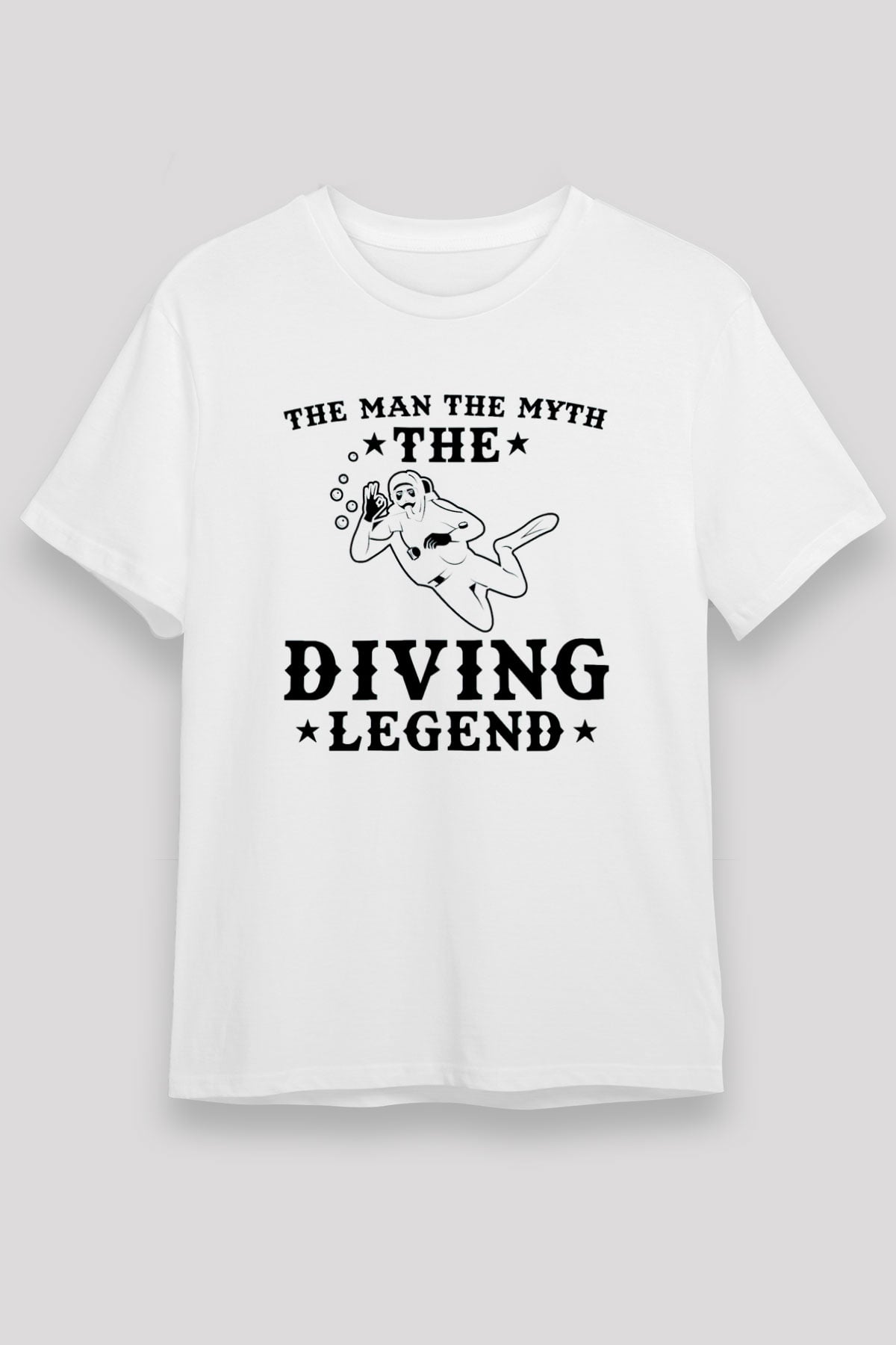 Dalgıç Beyaz Unisex Tişört T-Shirt - TişörtFabrikası